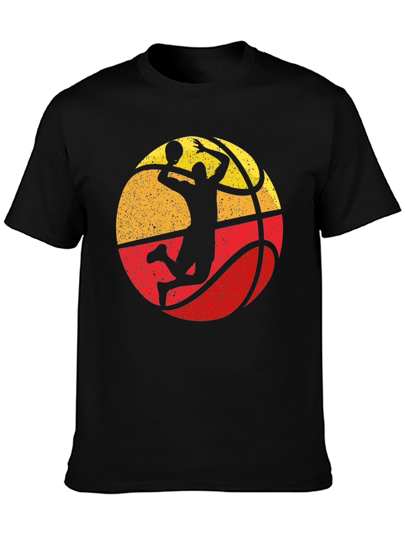 Vintage Basketball Player Graphic Tee - Black