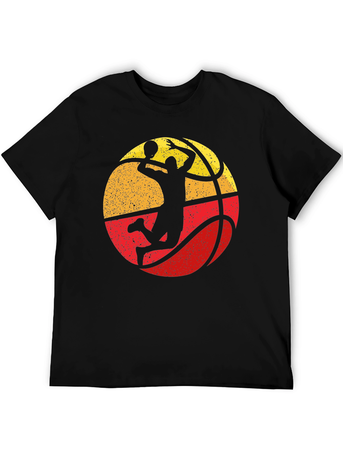Vintage Basketball Player Graphic Tee - Black