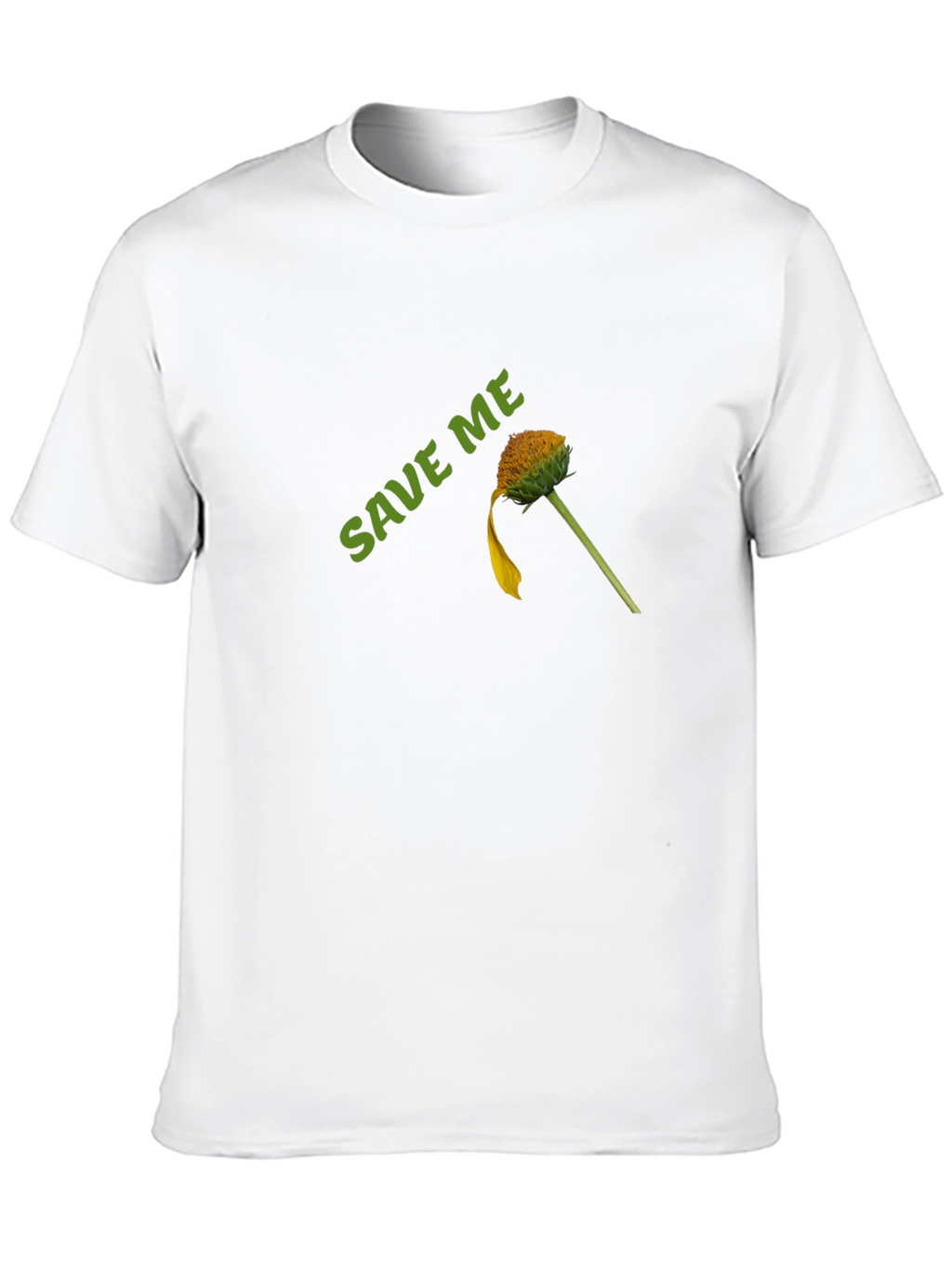Save Me Black Cotton Tee with Flower Graphic