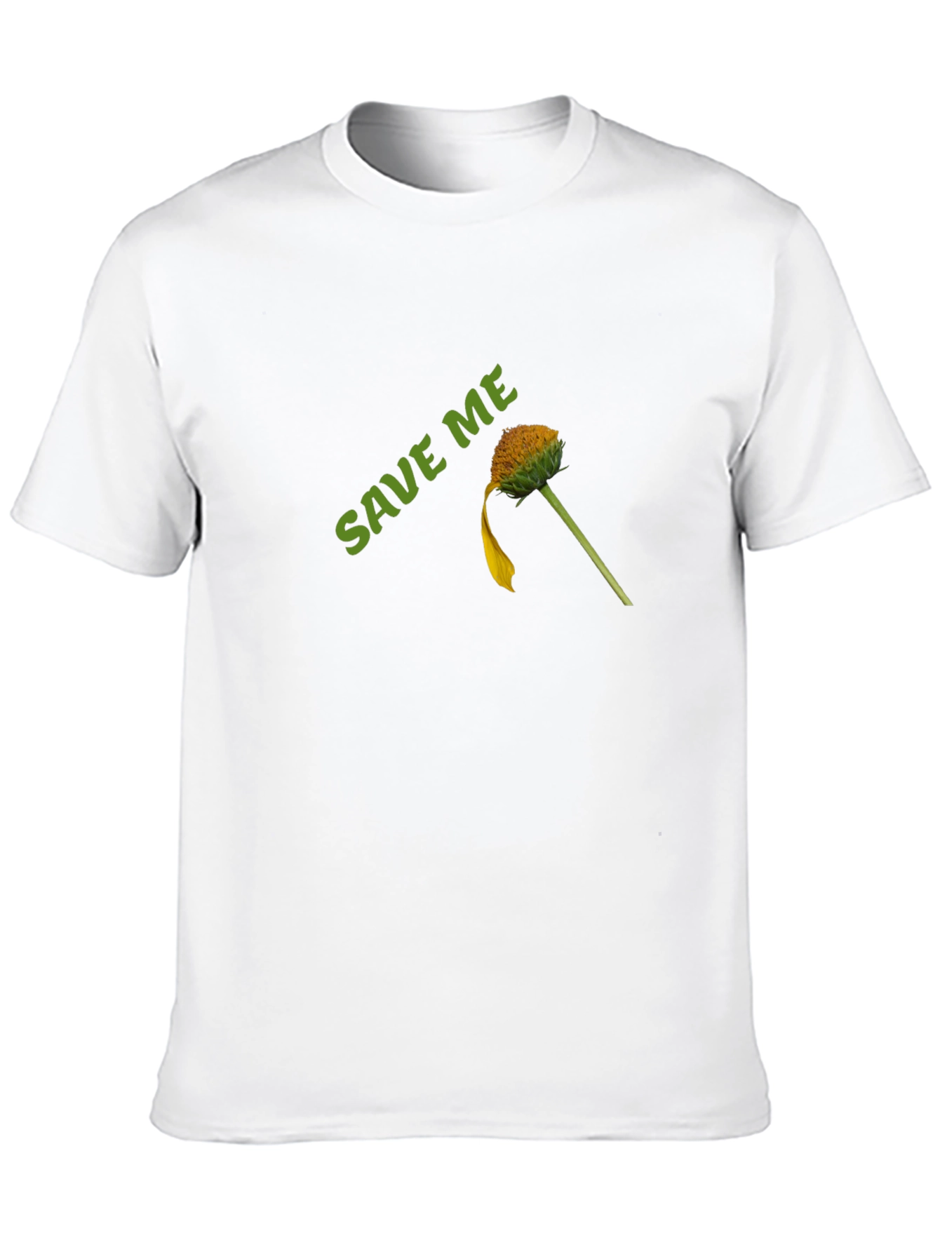 Save Me Black Cotton Tee with Flower Graphic