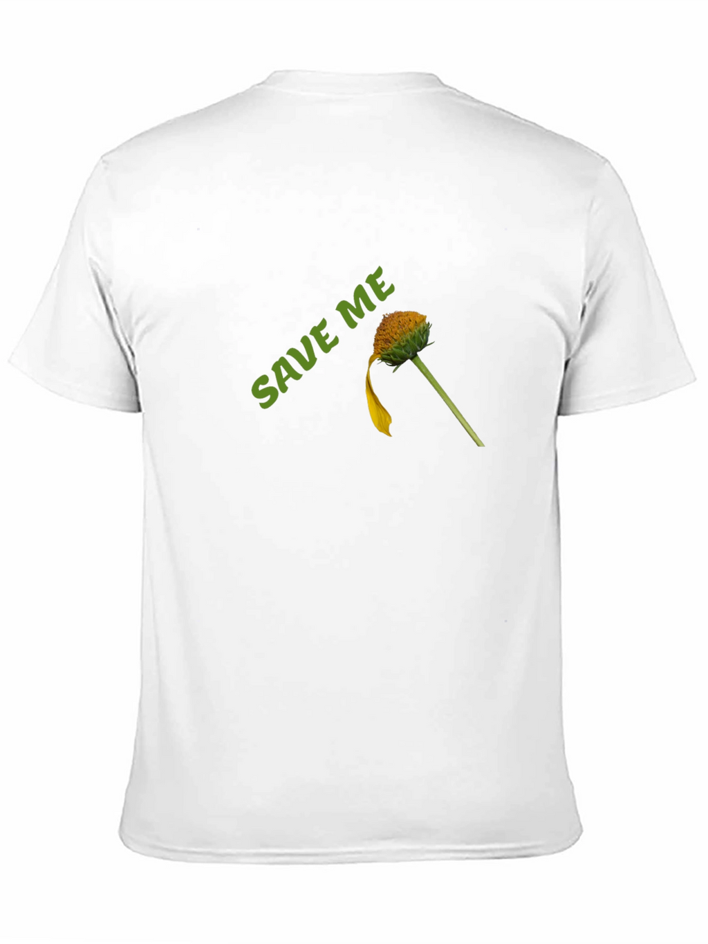Save Me Black Cotton Tee with Flower Graphic