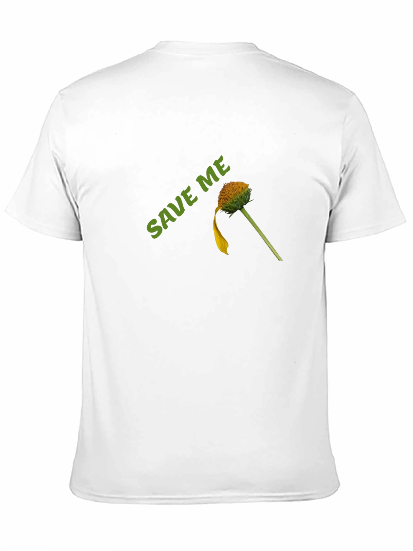 Save Me Black Cotton Tee with Flower Graphic