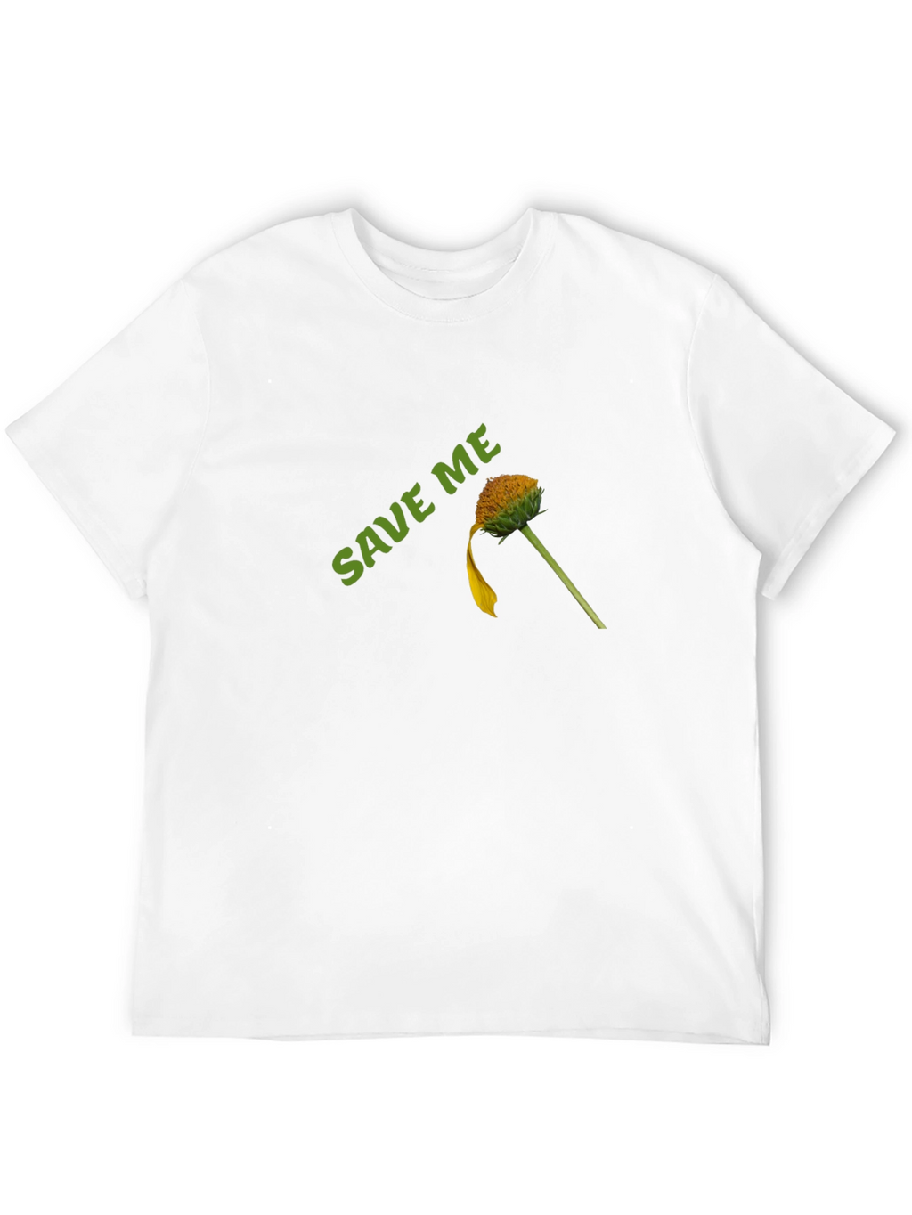 Save Me Black Cotton Tee with Flower Graphic