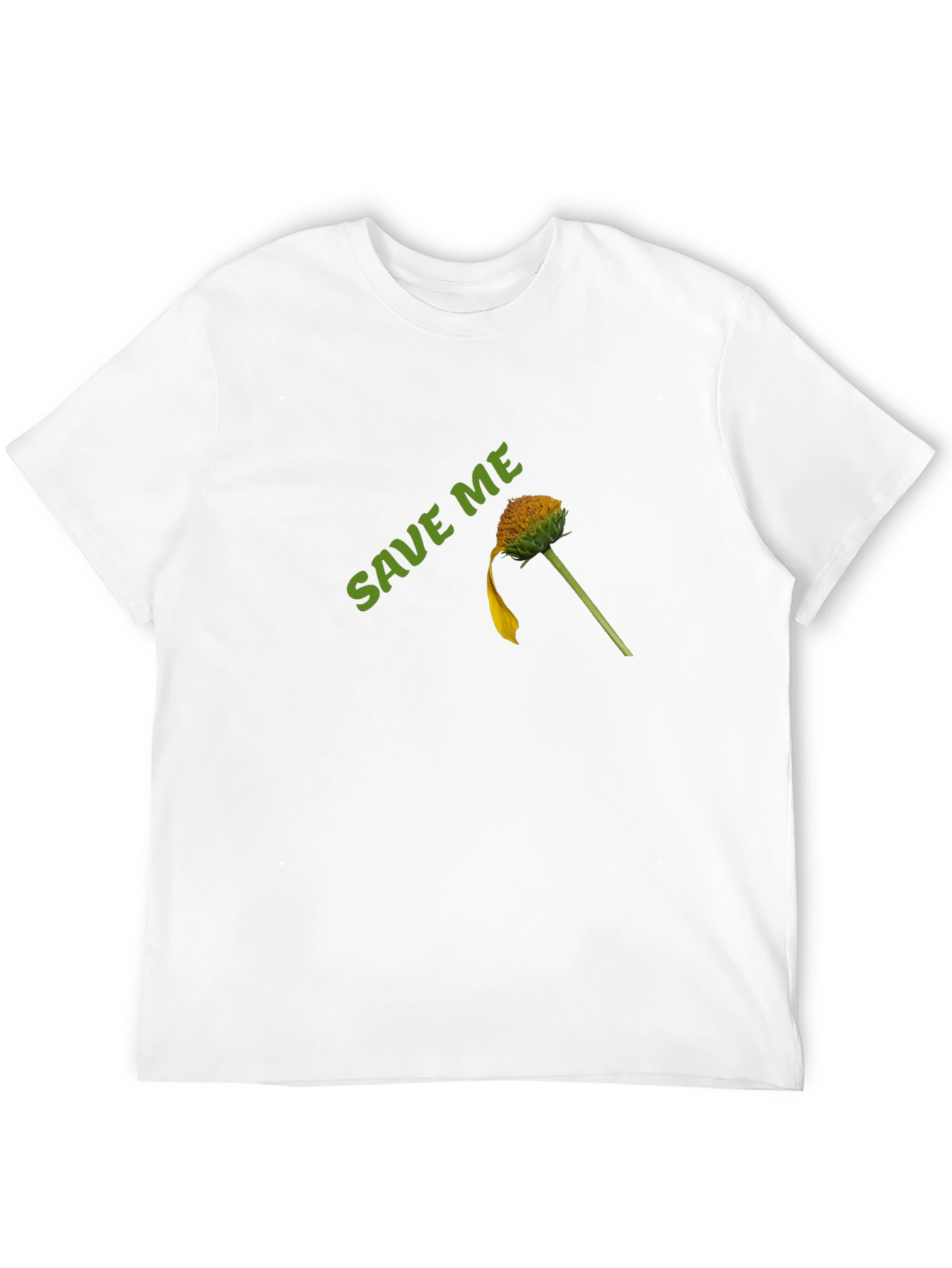 Save Me Black Cotton Tee with Flower Graphic