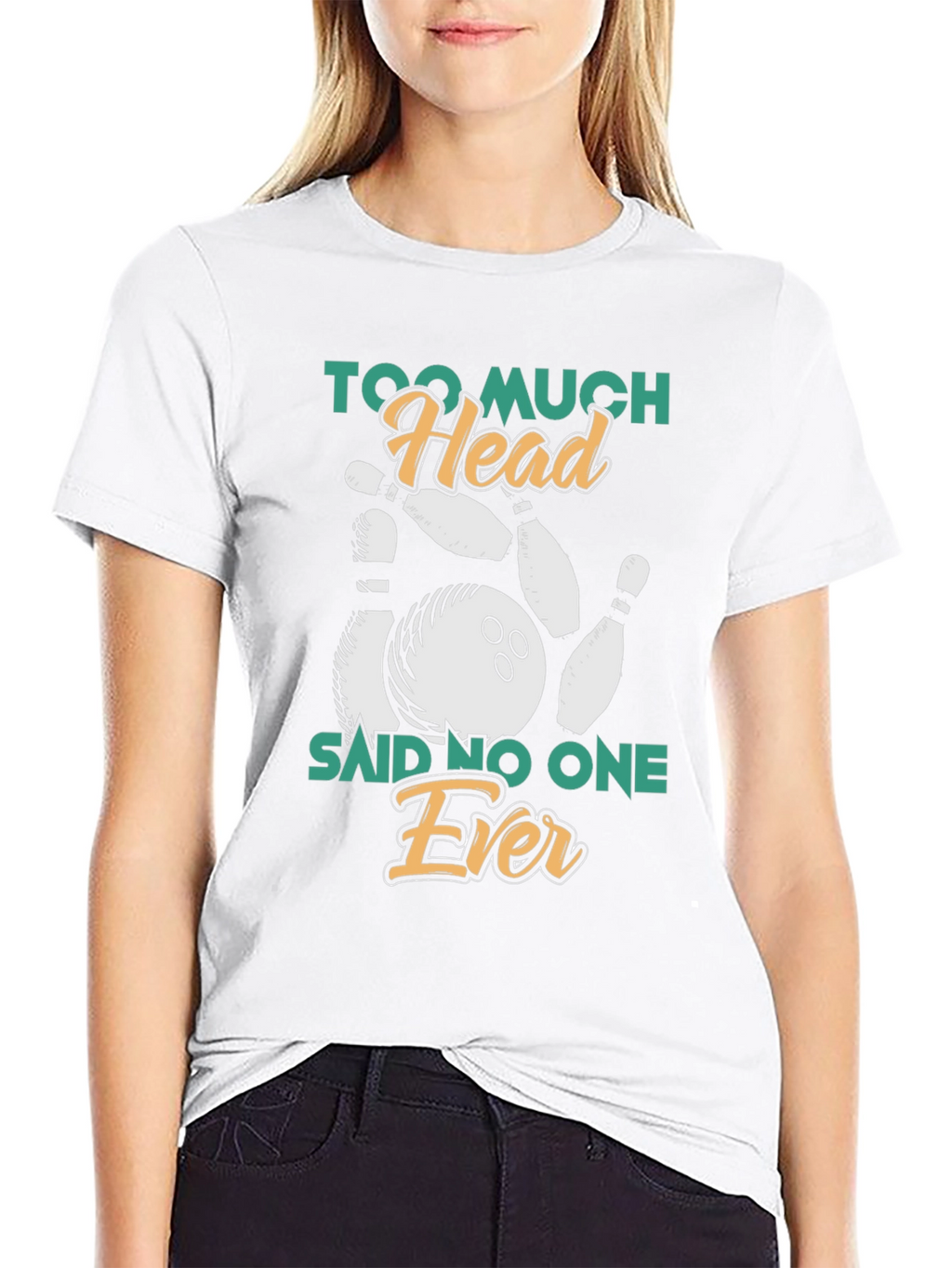 Too Much Head Bowling Graphic T-Shirt