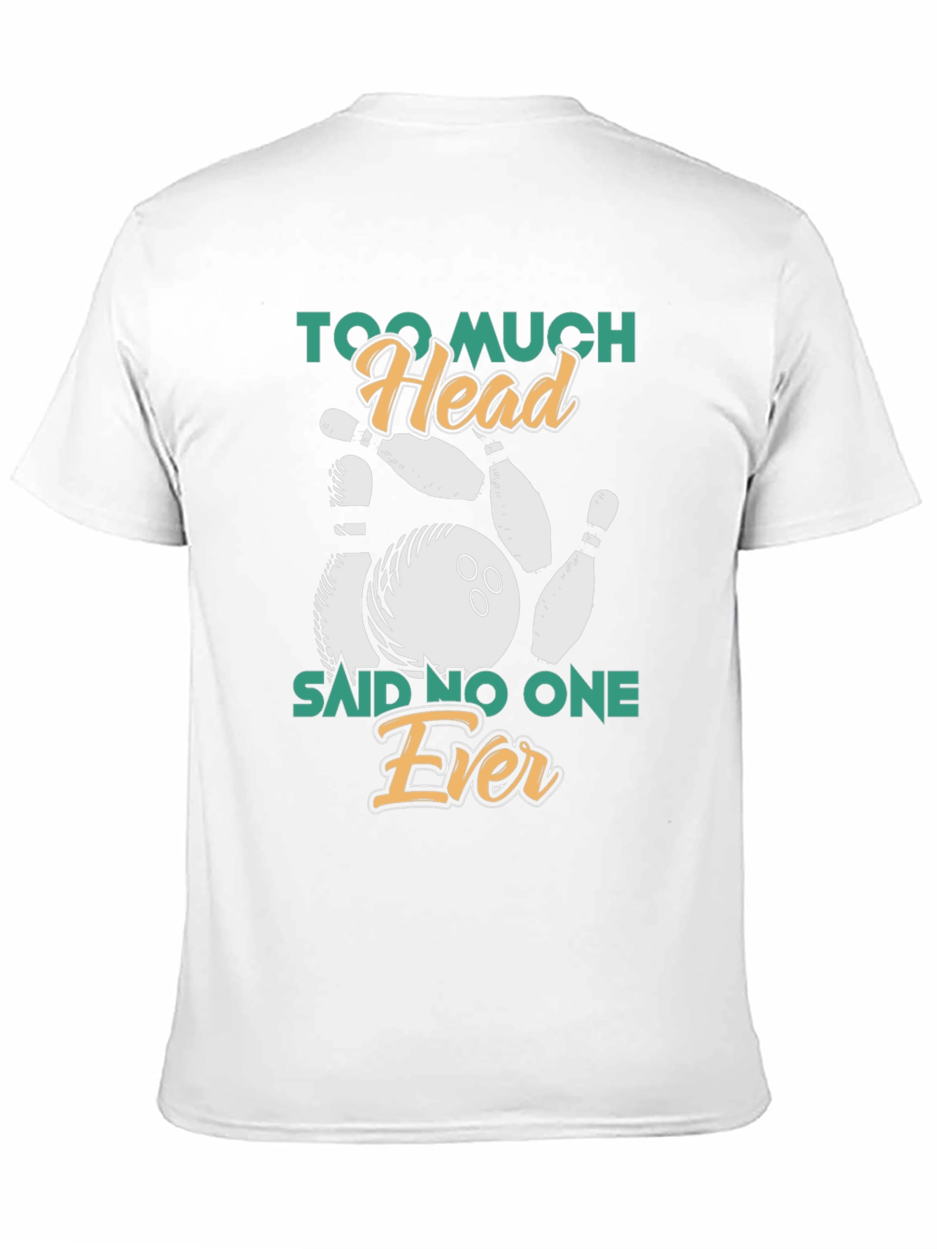 Too Much Head Bowling Graphic T-Shirt