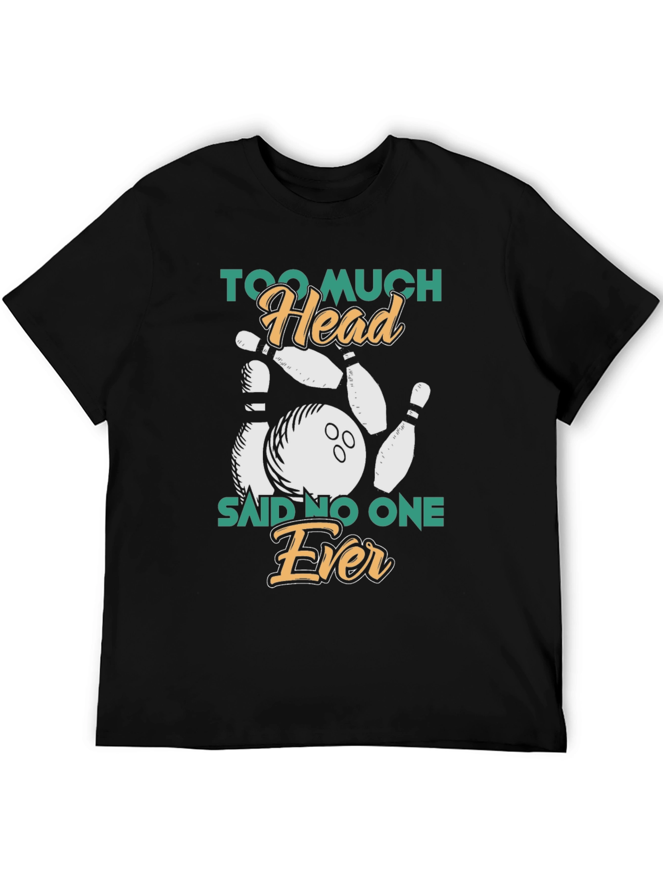 Too Much Head Bowling Graphic T-Shirt
