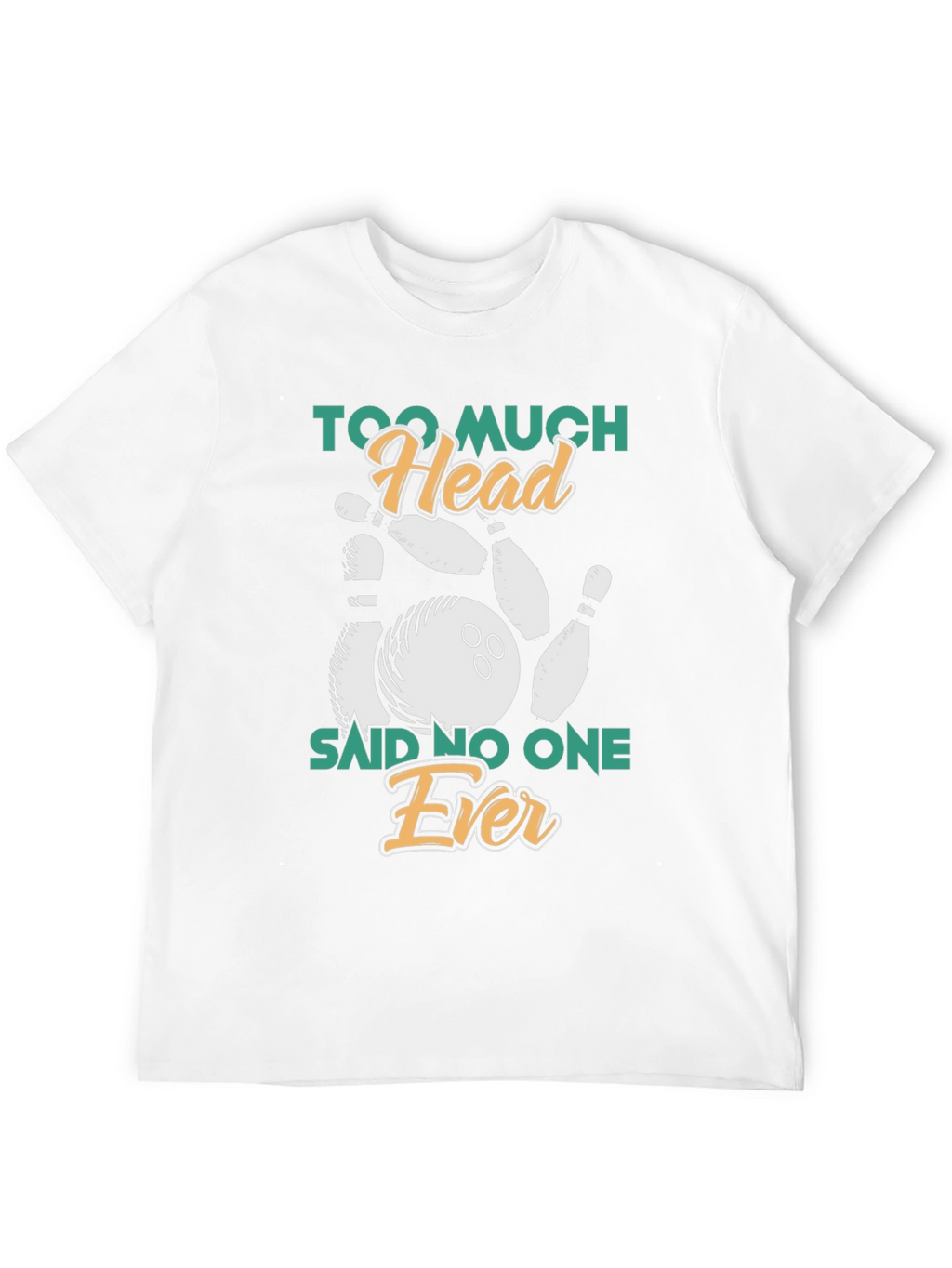 Too Much Head Bowling Graphic T-Shirt