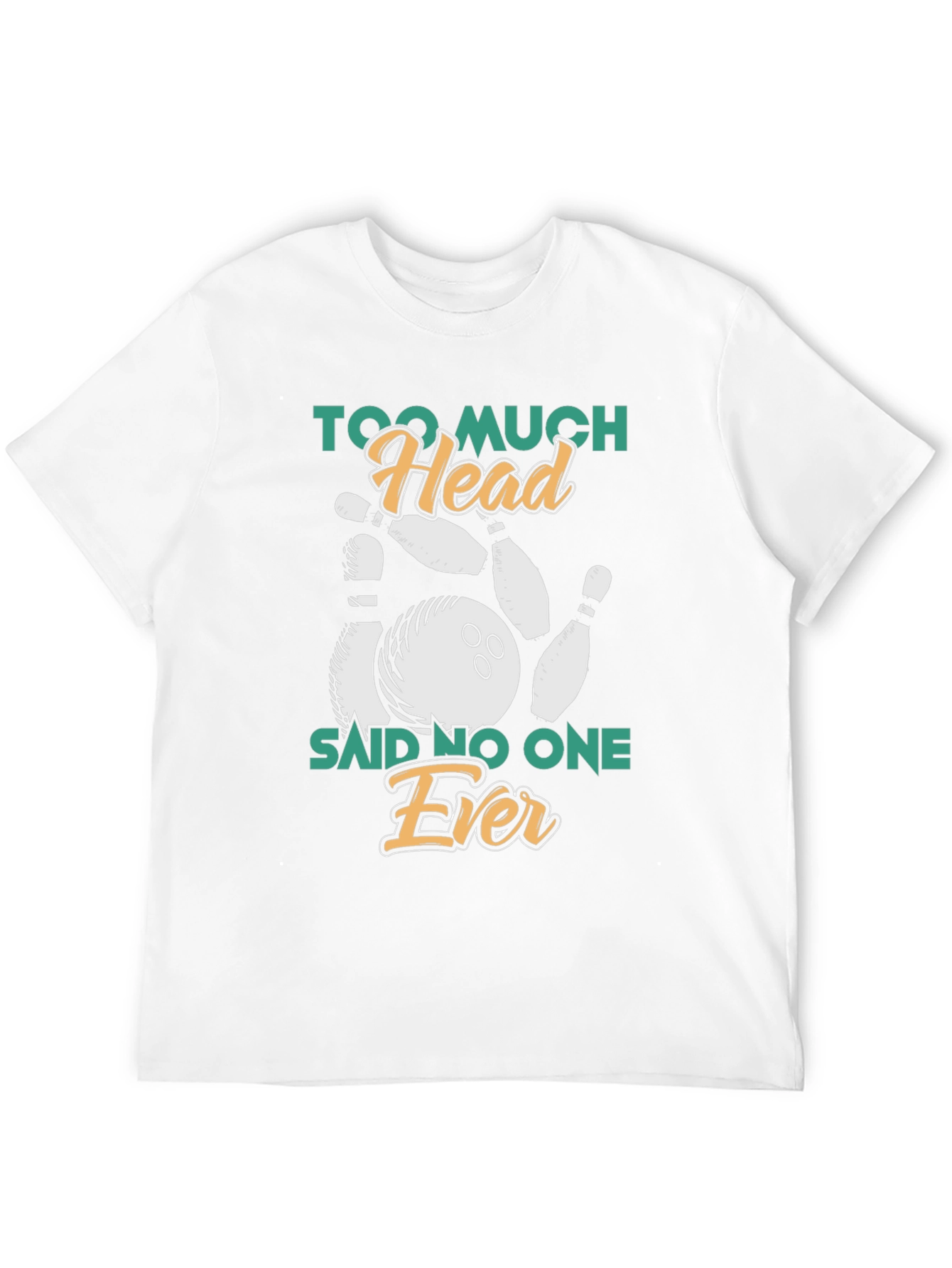 Too Much Head Bowling Graphic T-Shirt