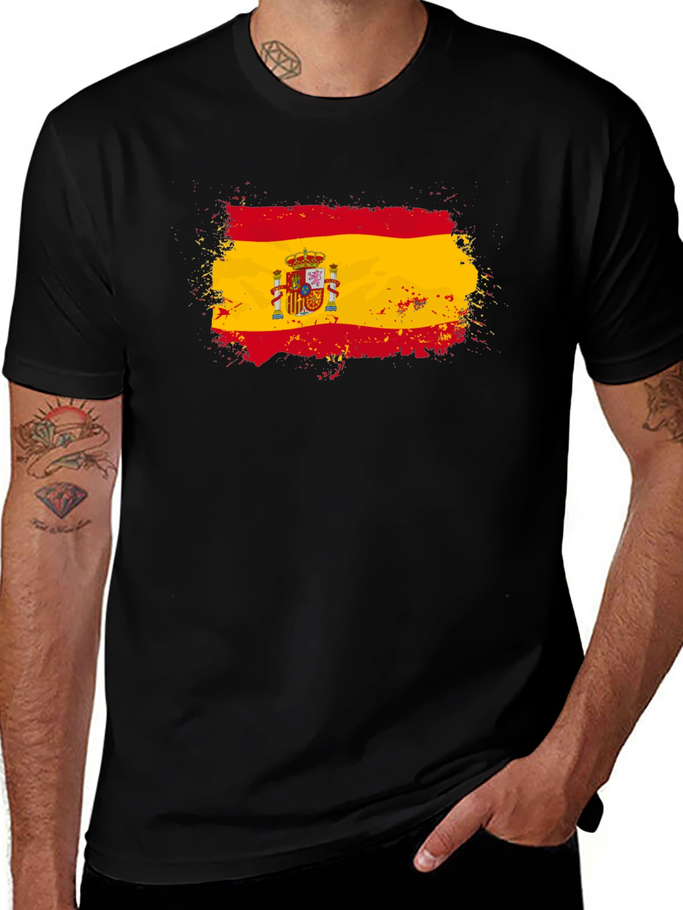 Spain Flag T-Shirt - Distressed Design