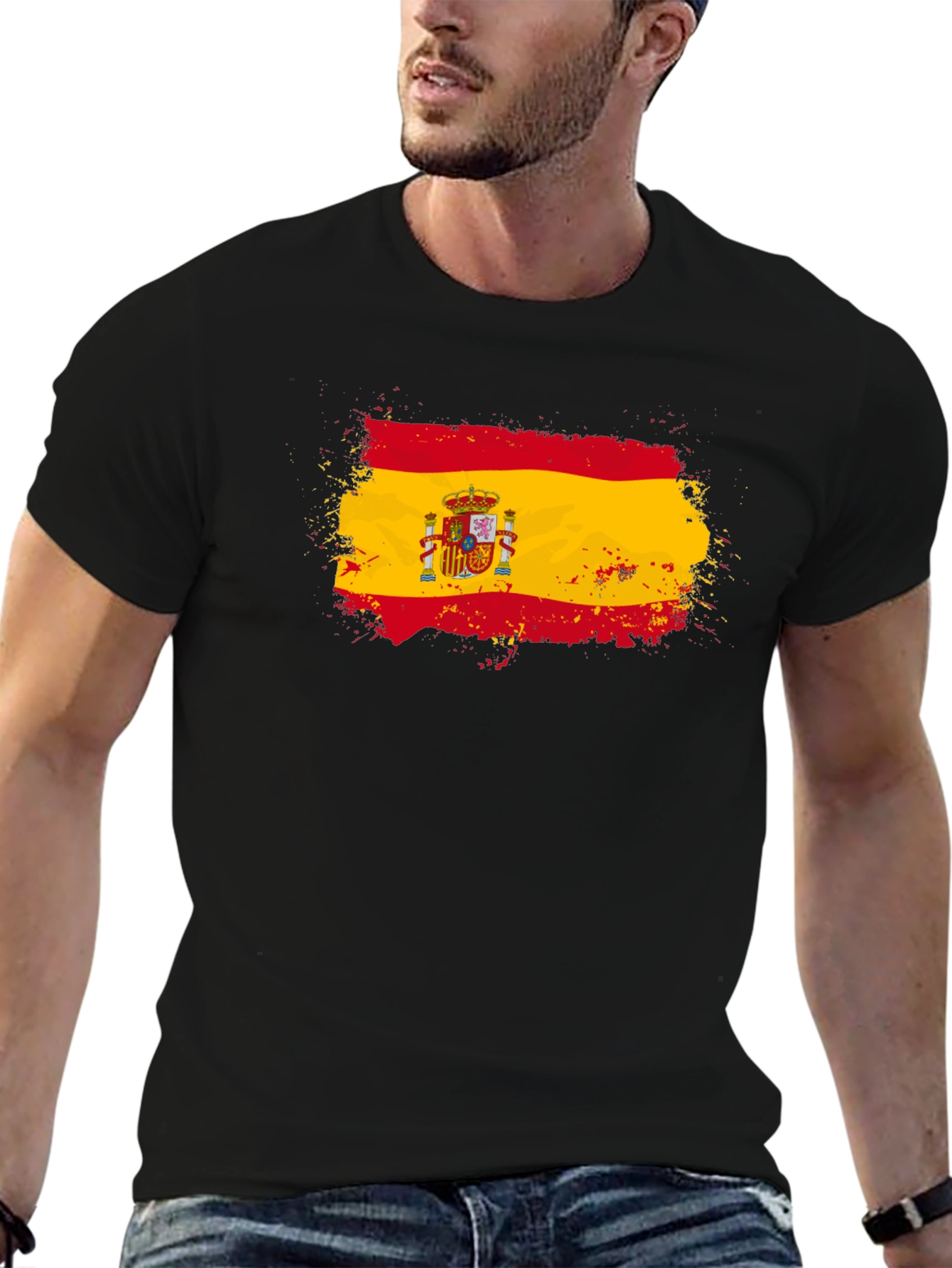 Spain Flag T-Shirt - Distressed Design