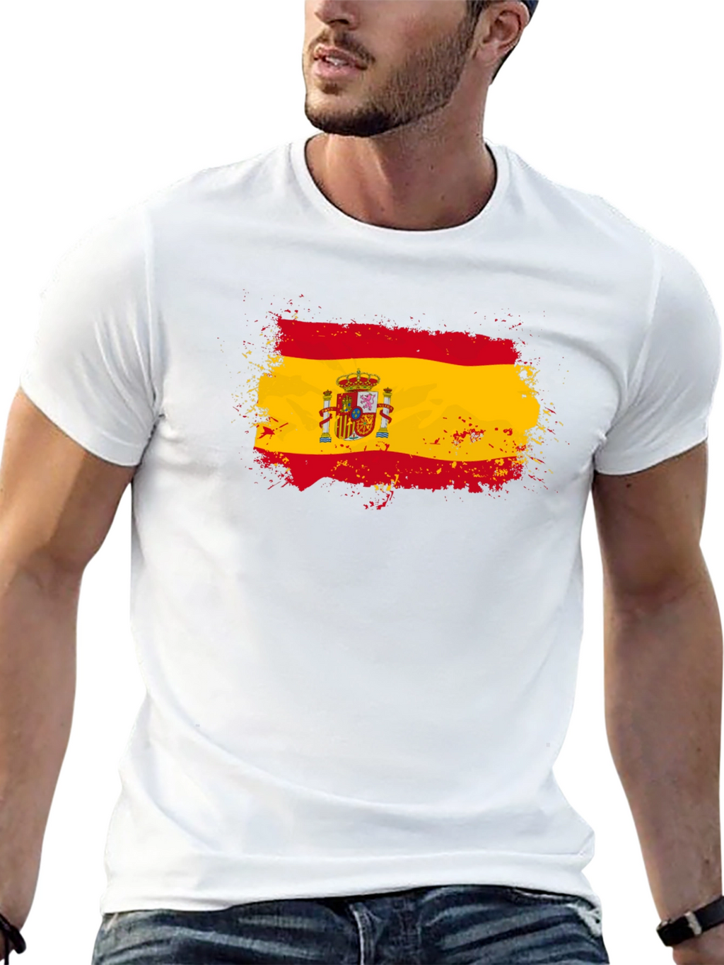 Spain Flag T-Shirt - Distressed Design