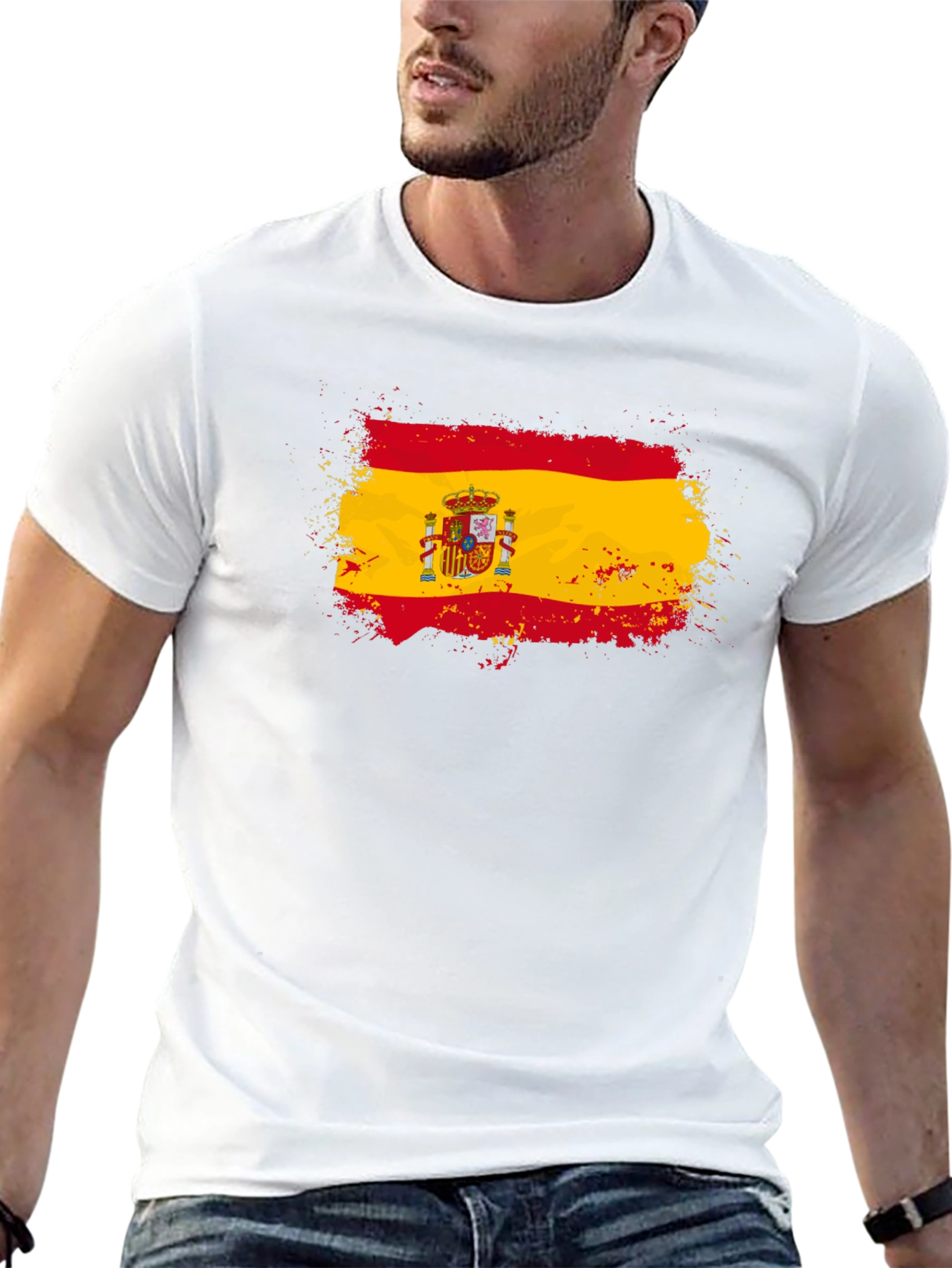 Spain Flag T-Shirt - Distressed Design