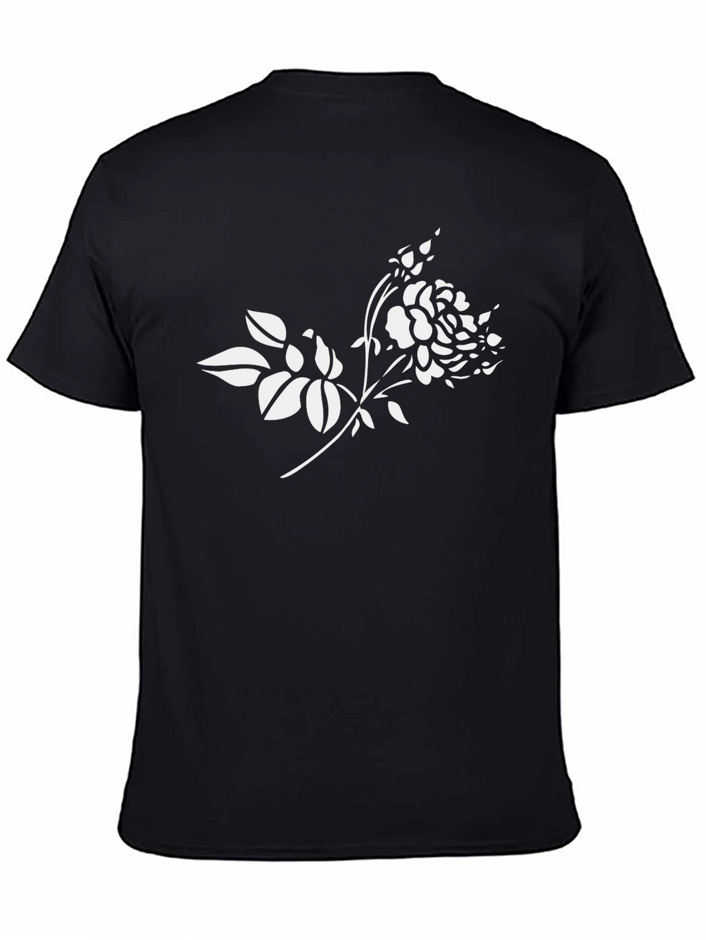 Floral Print Black T-Shirt for Men