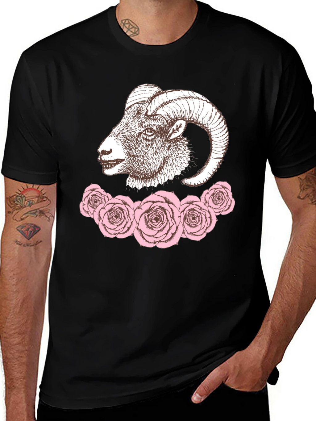 Ram and Roses Graphic Tee