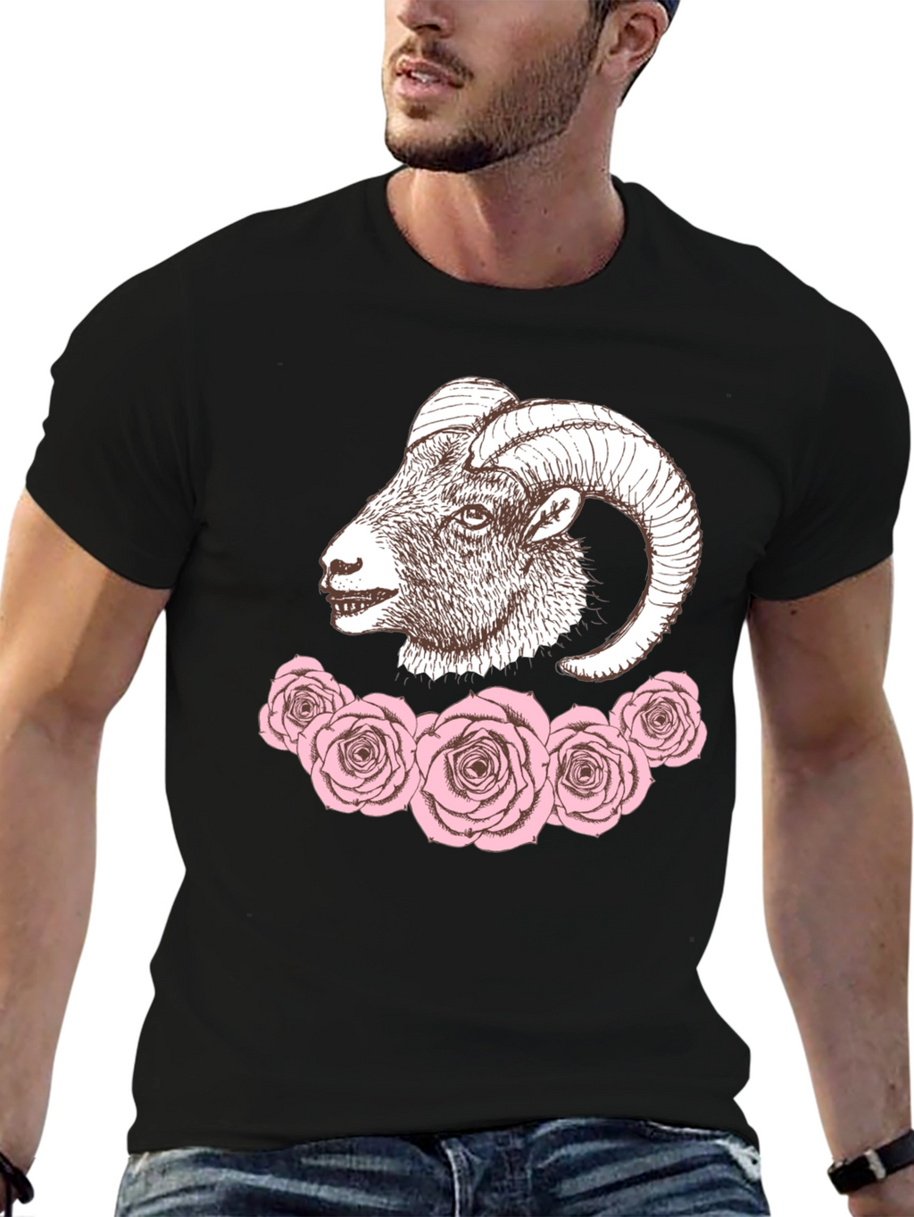 Ram and Roses Graphic Tee