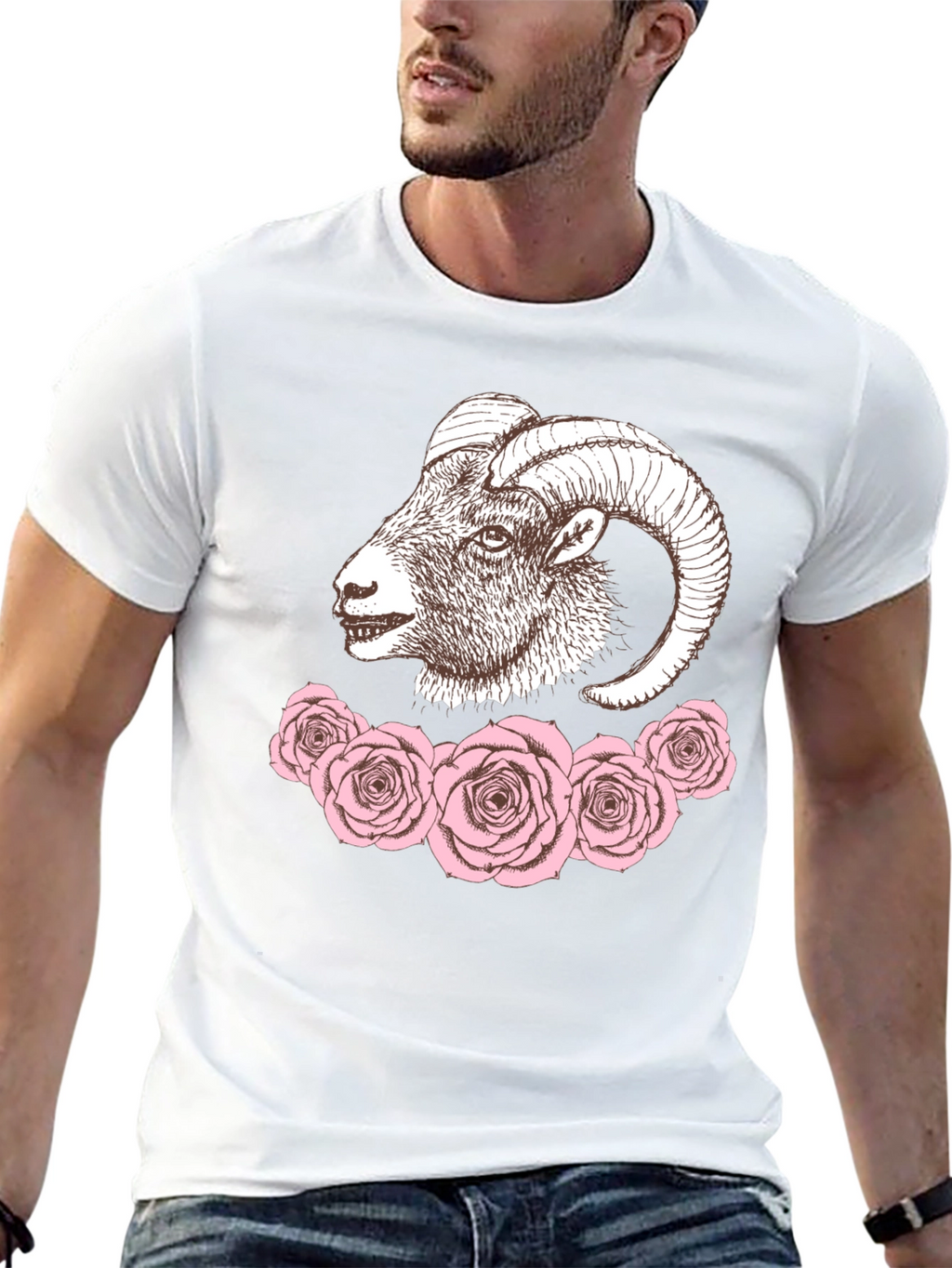 Ram and Roses Graphic Tee