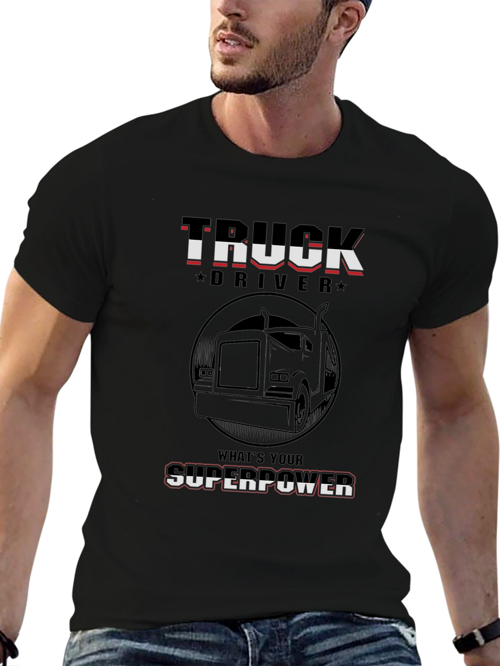 Truck Driver Superpower Graphic Tee