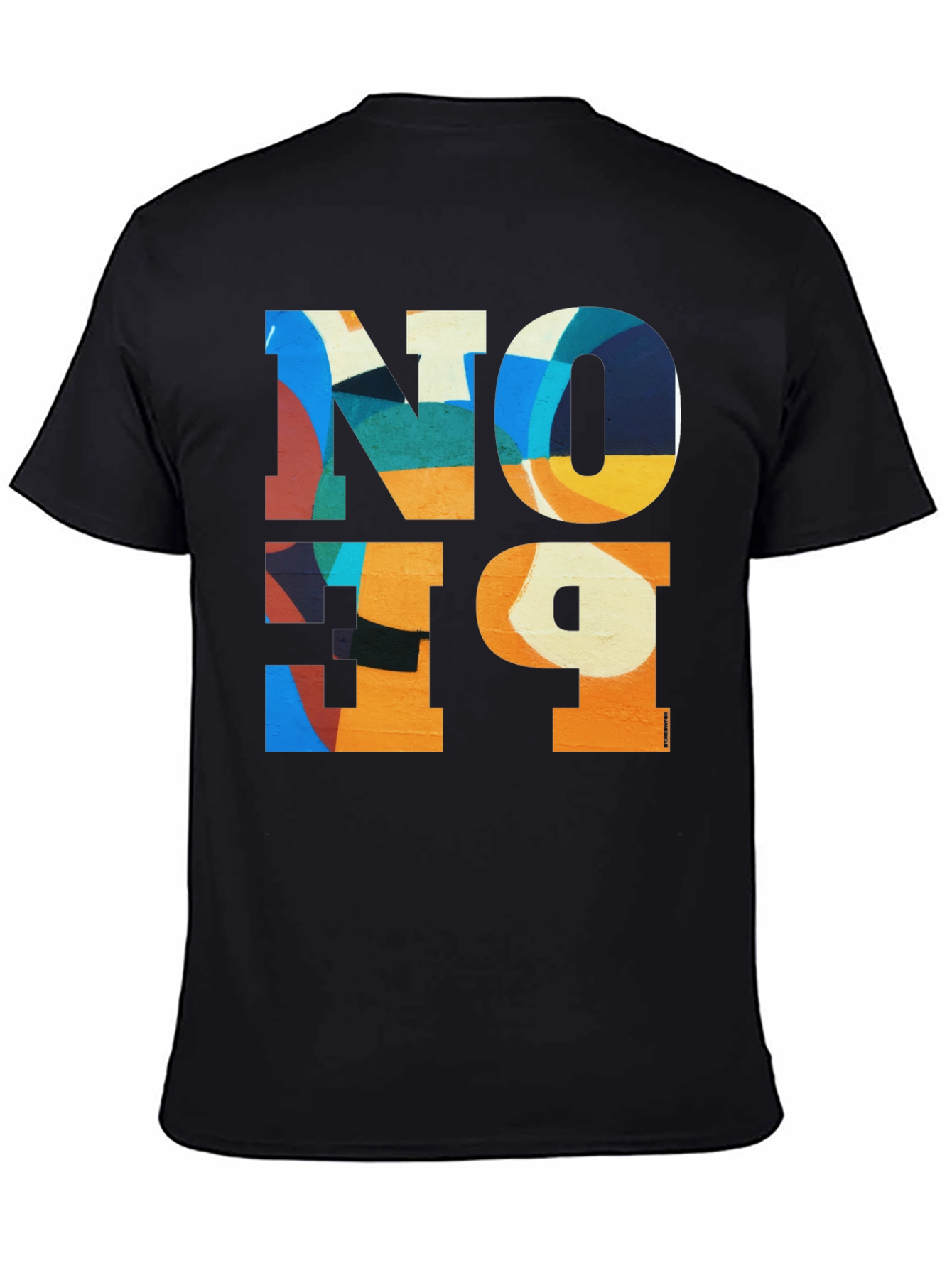 Abstract Art Tee: Colorful NO+19 Graphic T-Shirt