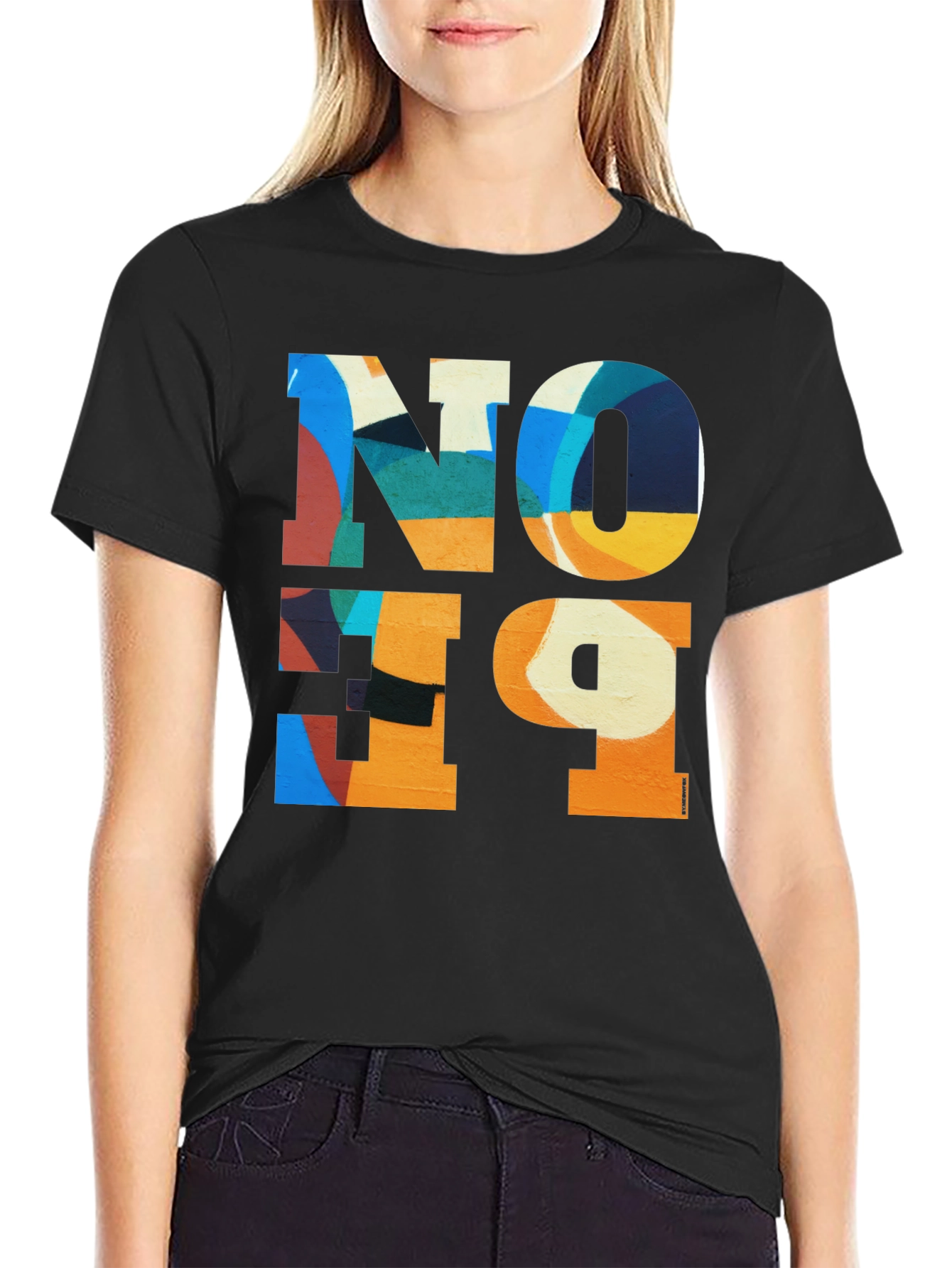 Abstract Art Tee: Colorful NO+19 Graphic T-Shirt