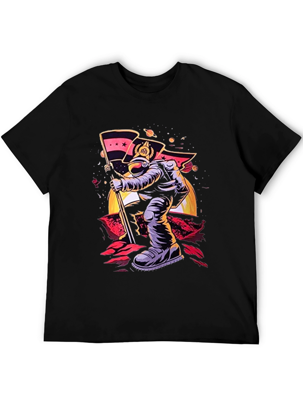 Astronaut Flag T-Shirt - Space Explorer Tee