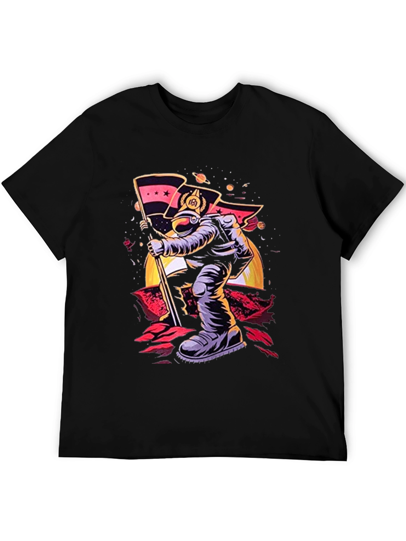 Astronaut Flag T-Shirt - Space Explorer Tee