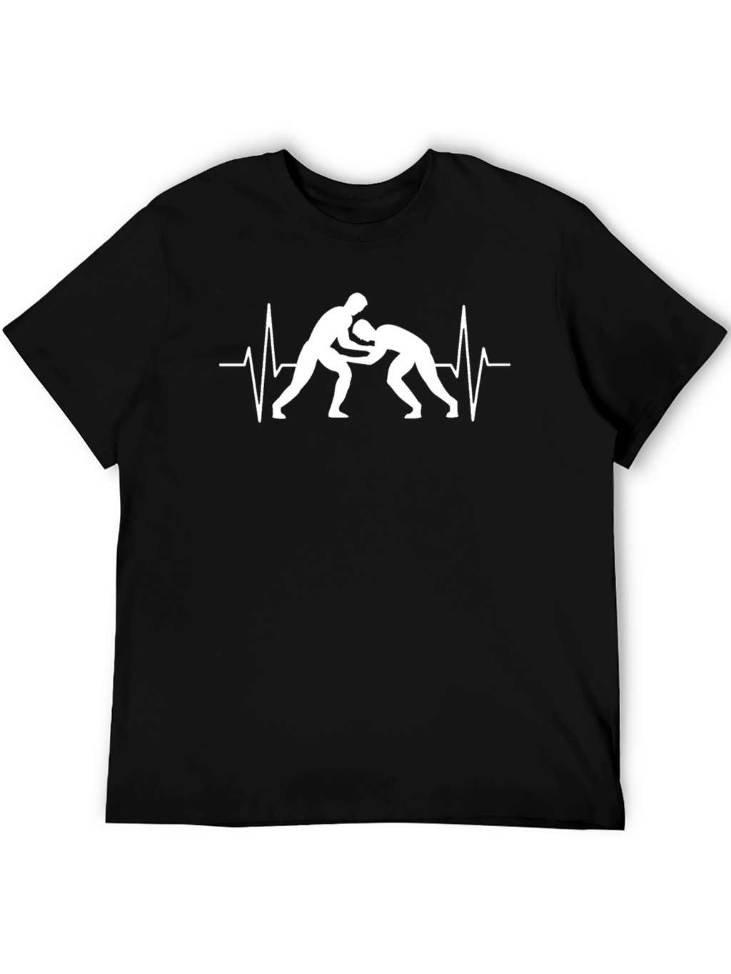 Wrestling Heartbeat T-Shirt - Black Graphic Tee