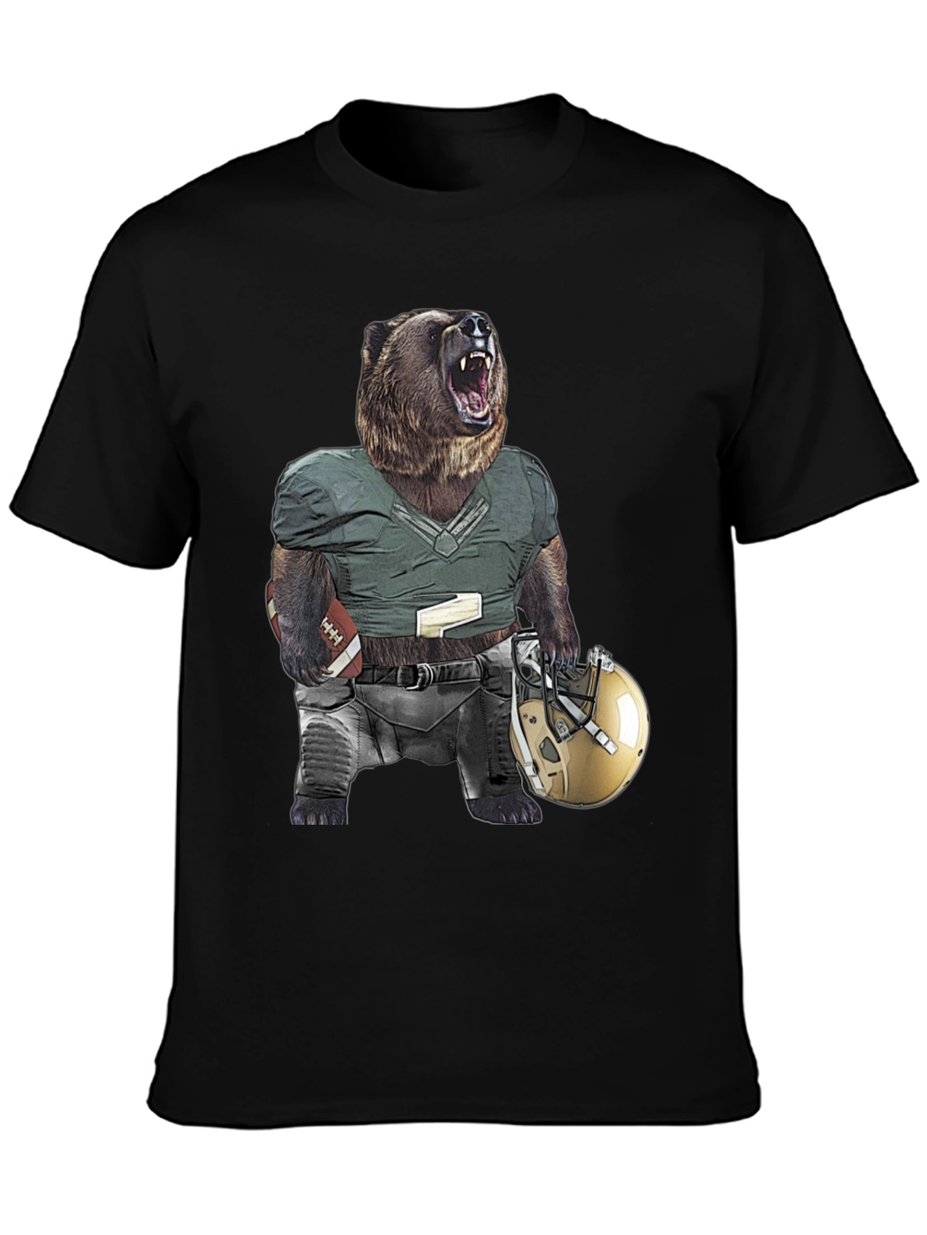 Grizzly Football Graphic Tee - Unique Bear Design