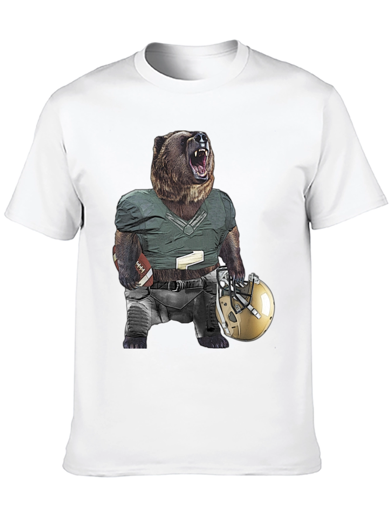 Grizzly Football Graphic Tee - Unique Bear Design