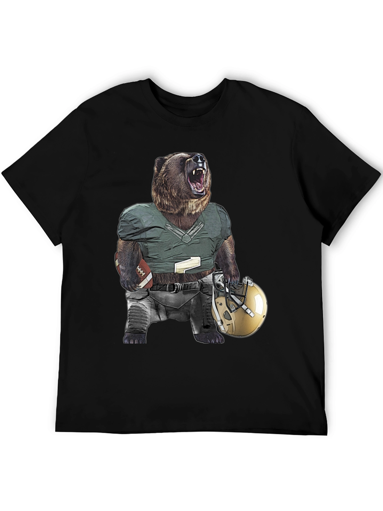 Grizzly Football Graphic Tee - Unique Bear Design
