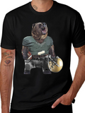 Grizzly Football Graphic Tee - Unique Bear Design