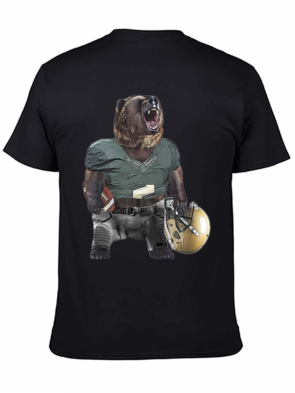 Grizzly Football Graphic Tee - Unique Bear Design