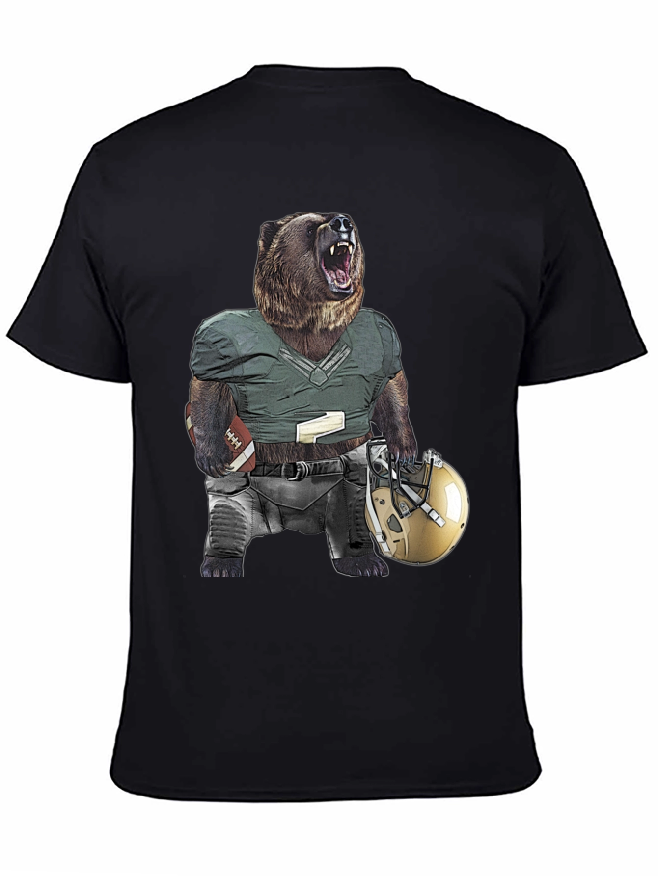 Grizzly Football Graphic Tee - Unique Bear Design