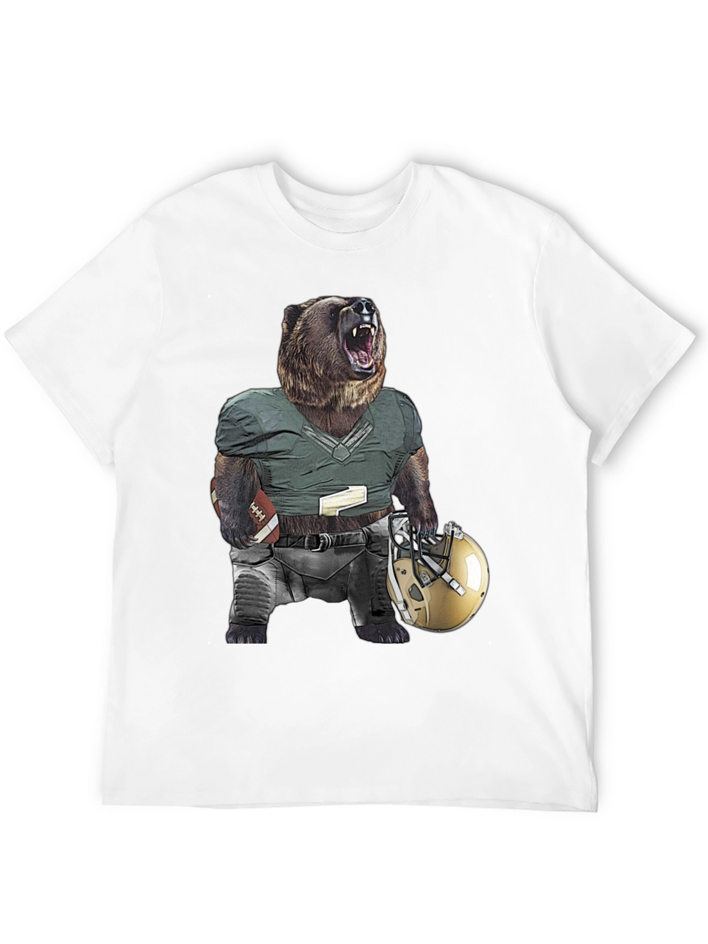 Grizzly Football Graphic Tee - Unique Bear Design
