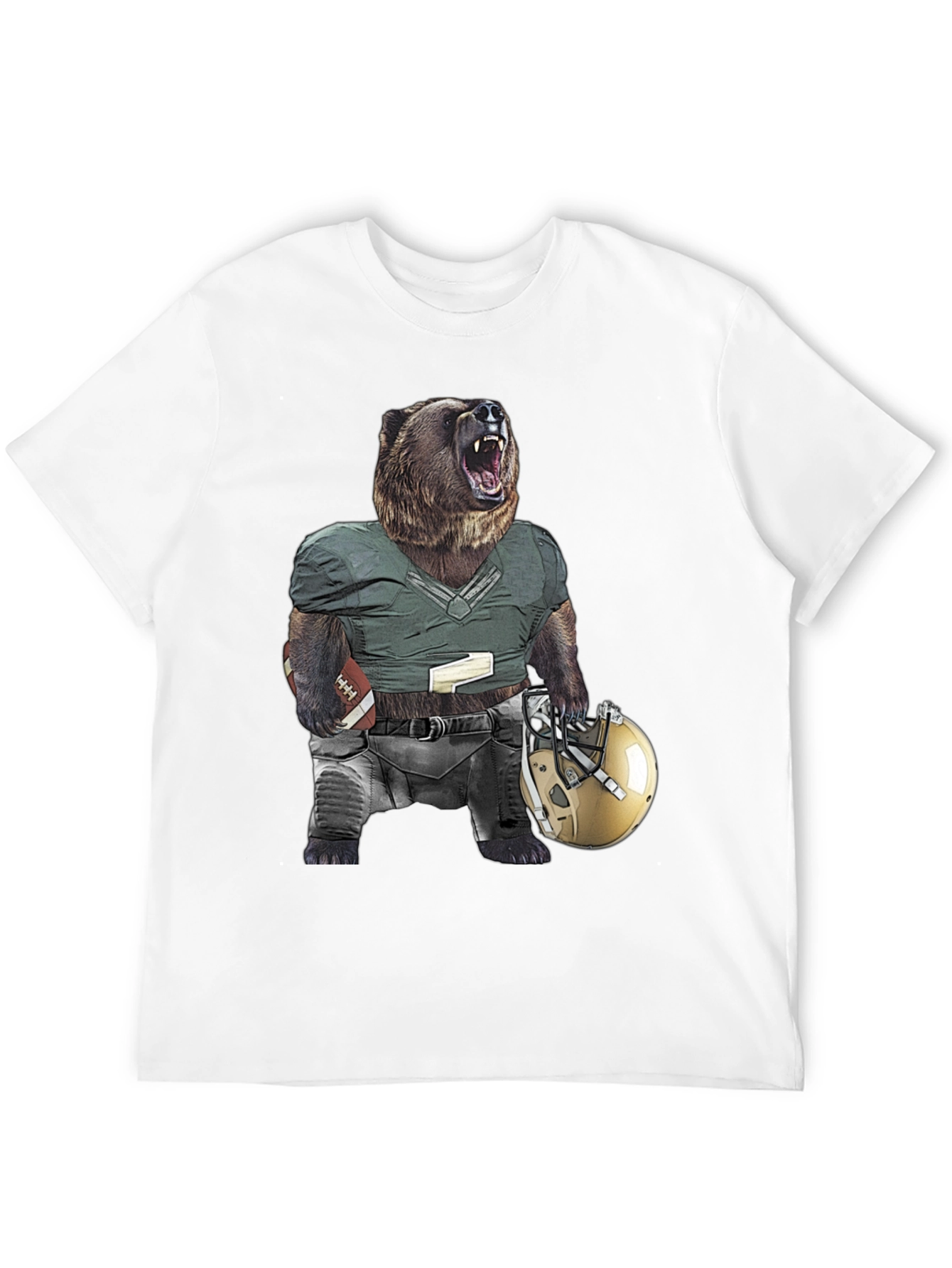 Grizzly Football Graphic Tee - Unique Bear Design