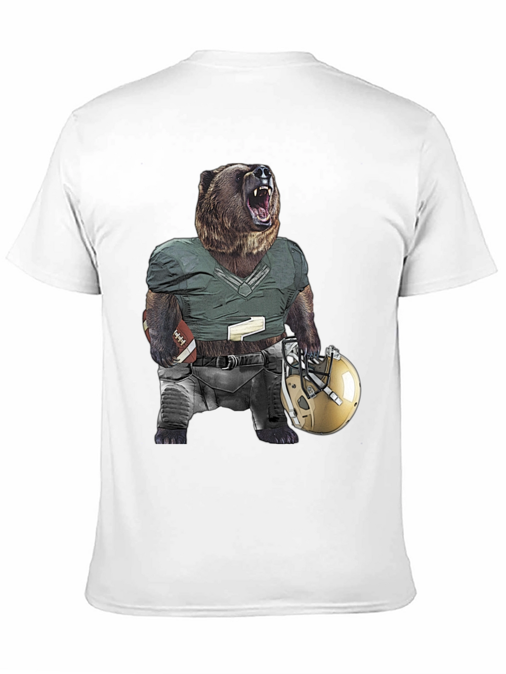 Grizzly Football Graphic Tee - Unique Bear Design