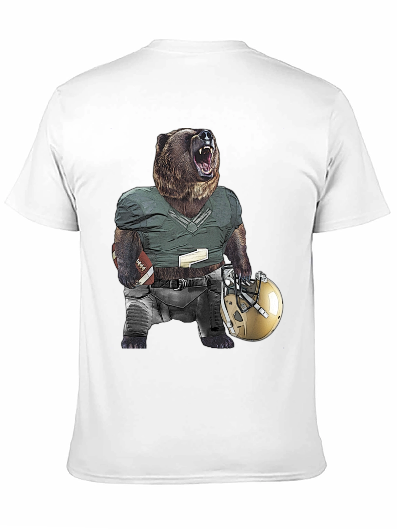 Grizzly Football Graphic Tee - Unique Bear Design