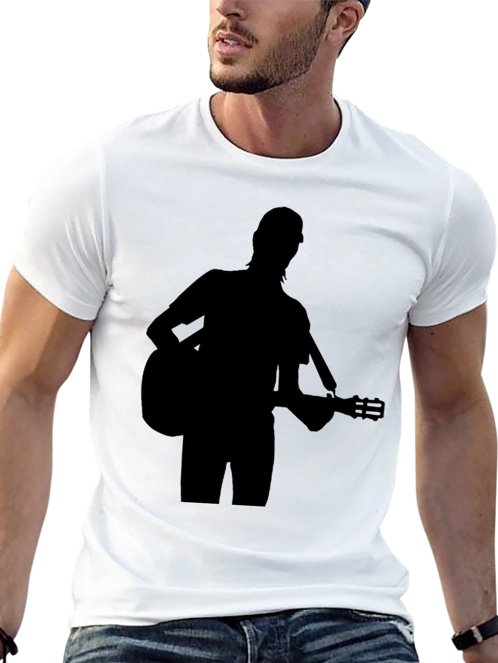 Guitar Player Silhouette Black T-Shirt