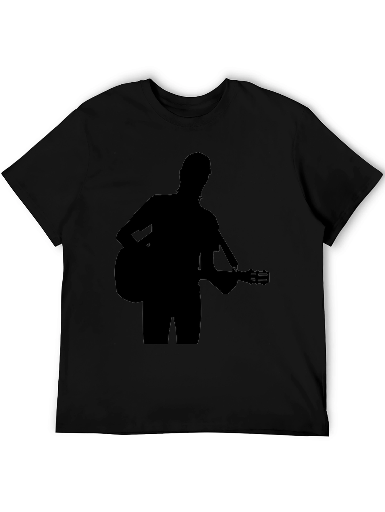 Guitar Player Silhouette Black T-Shirt