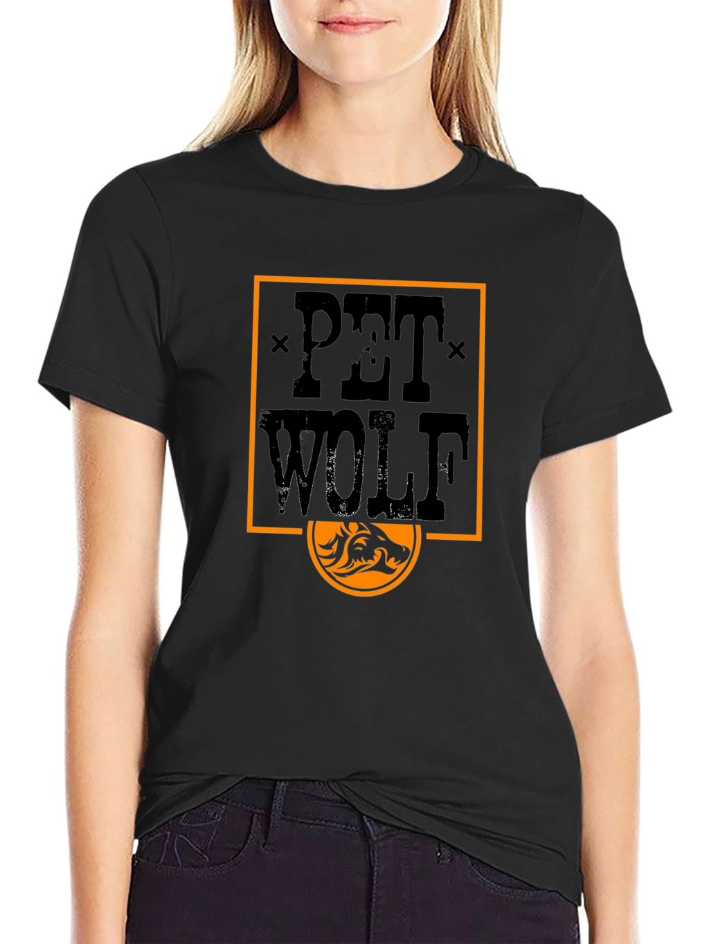 Pet Wolf Graphic Tee - Black T-Shirt