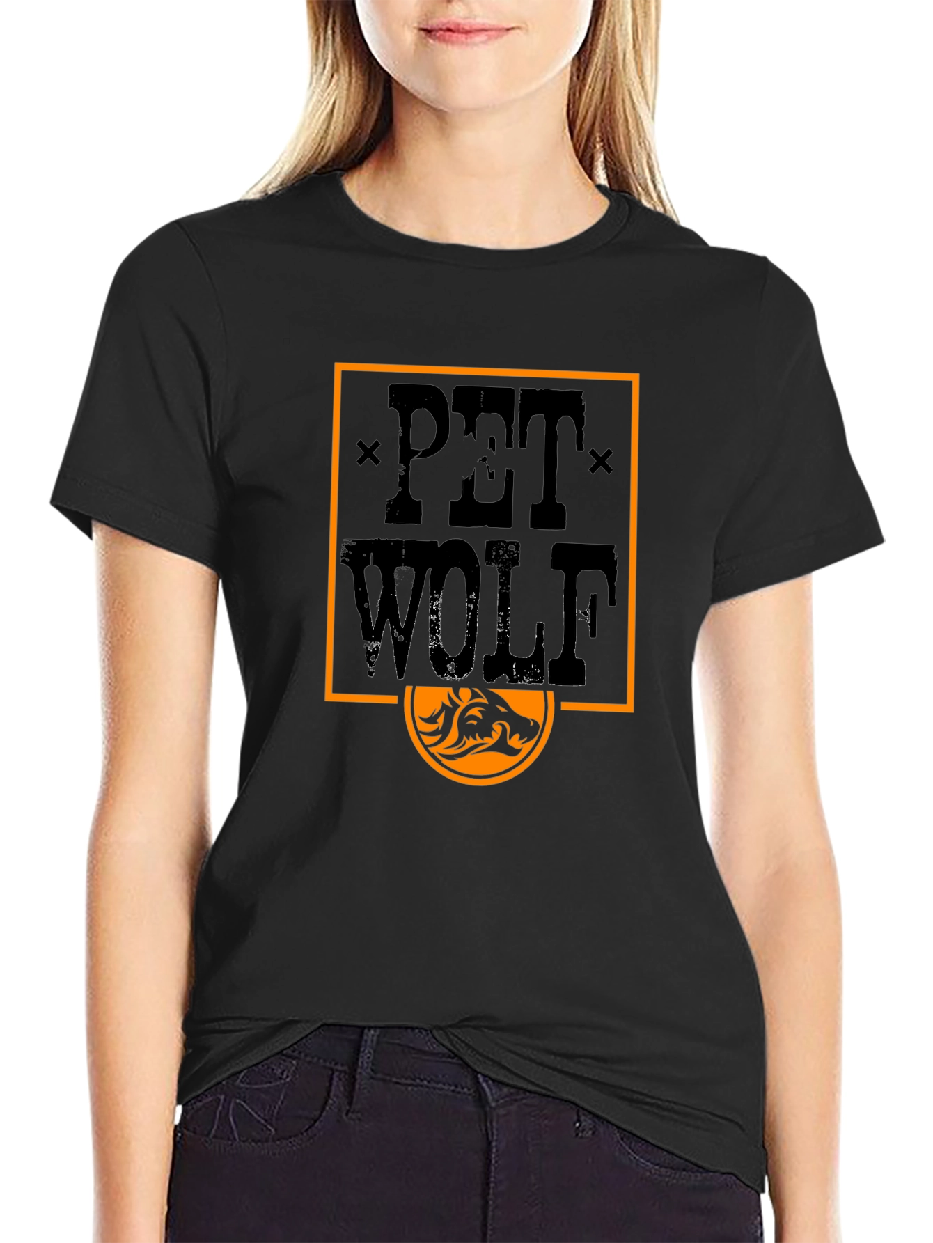 Pet Wolf Graphic Tee - Black T-Shirt
