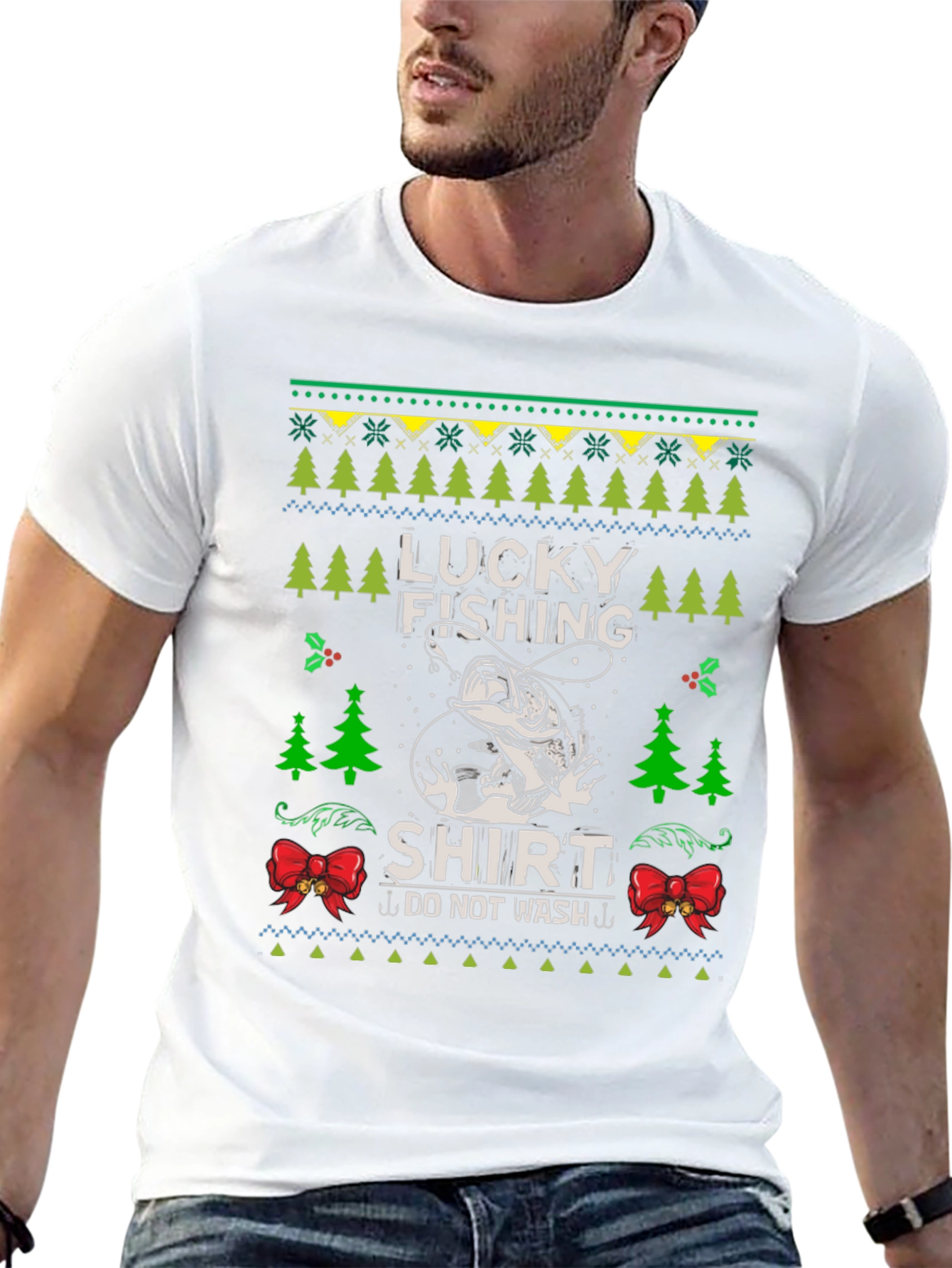 Lucky Fishing Shirt - Novelty Christmas Holiday Tee