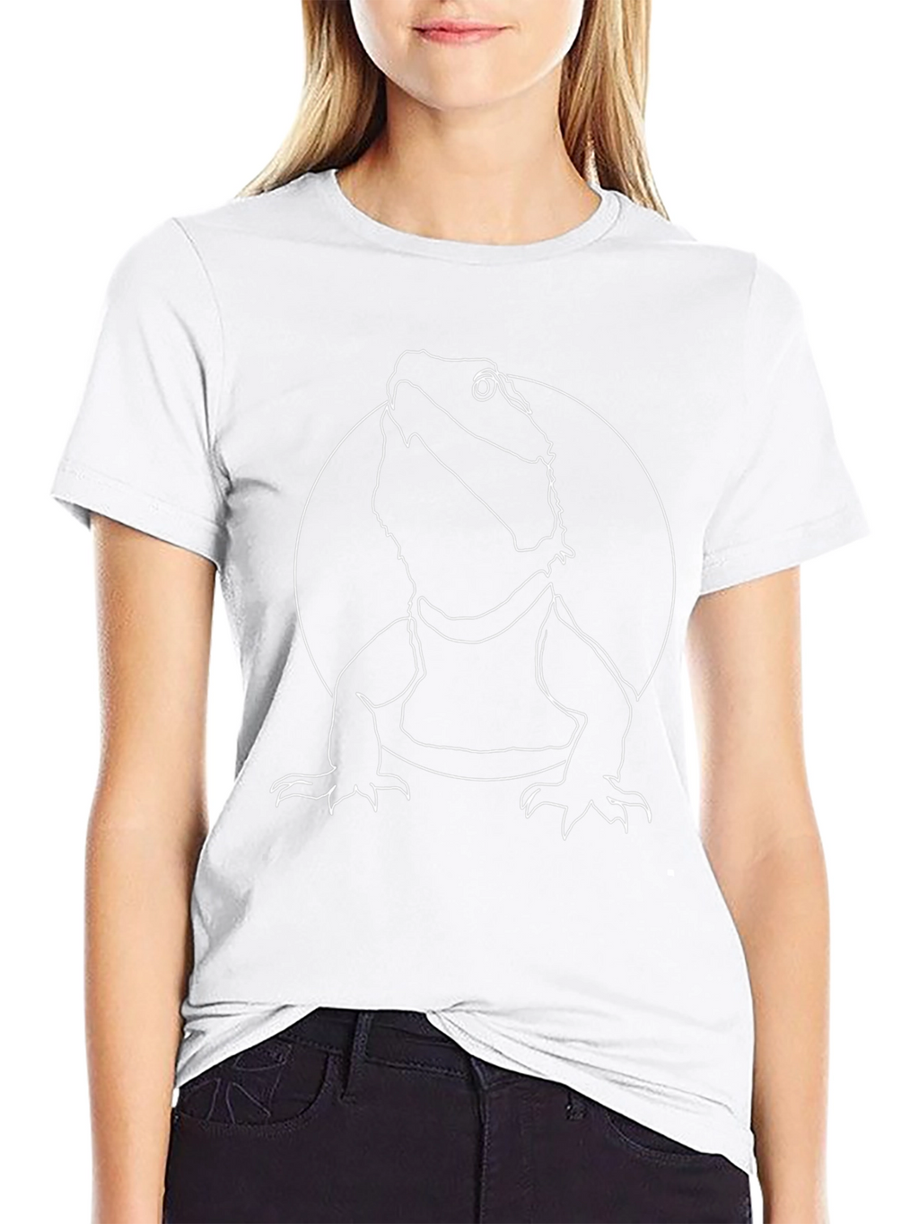 Bearded Dragon Outline Graphic Tee - Black