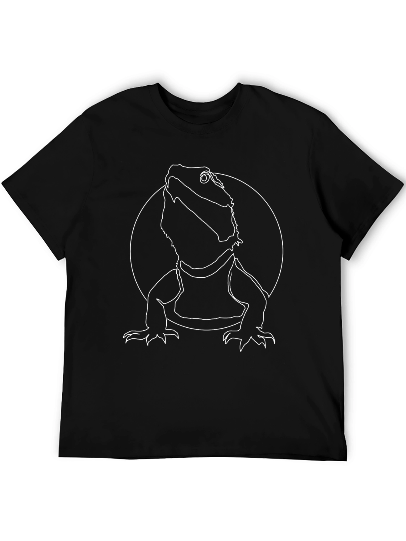 Bearded Dragon Outline Graphic Tee - Black