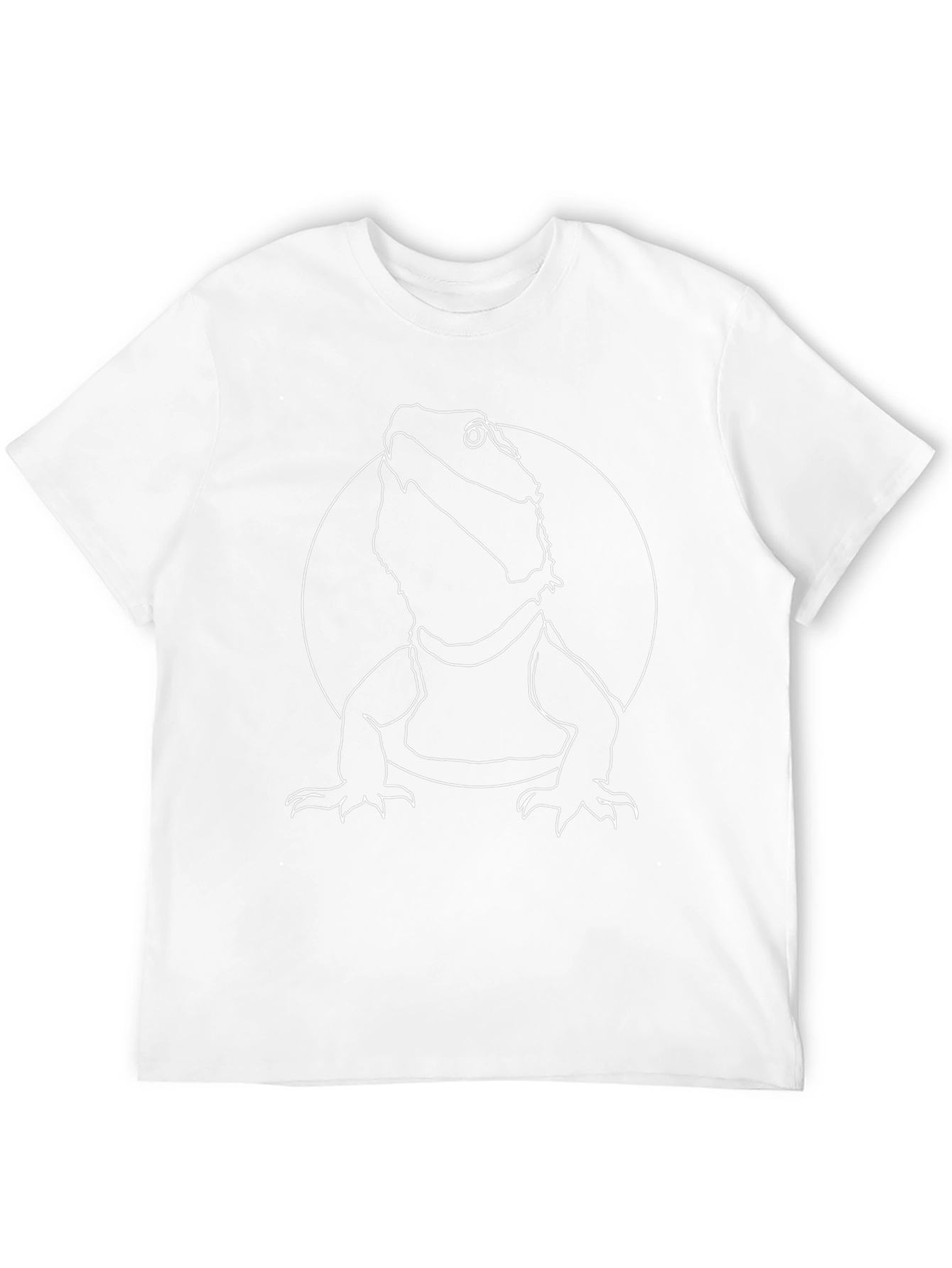 Bearded Dragon Outline Graphic Tee - Black
