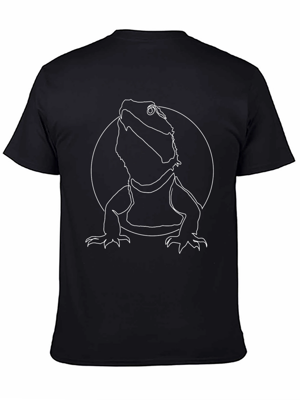 Bearded Dragon Outline Graphic Tee - Black