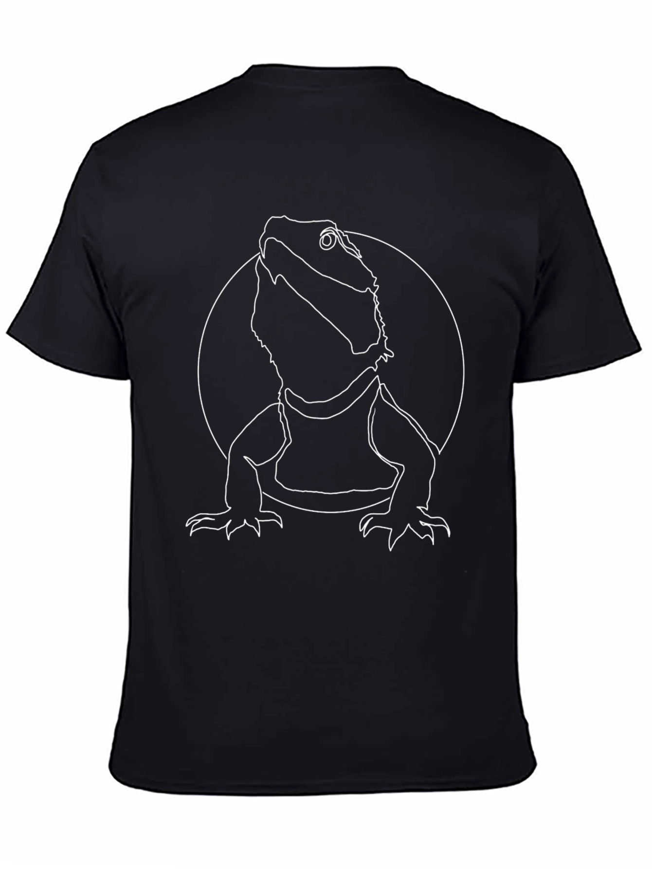 Bearded Dragon Outline Graphic Tee - Black