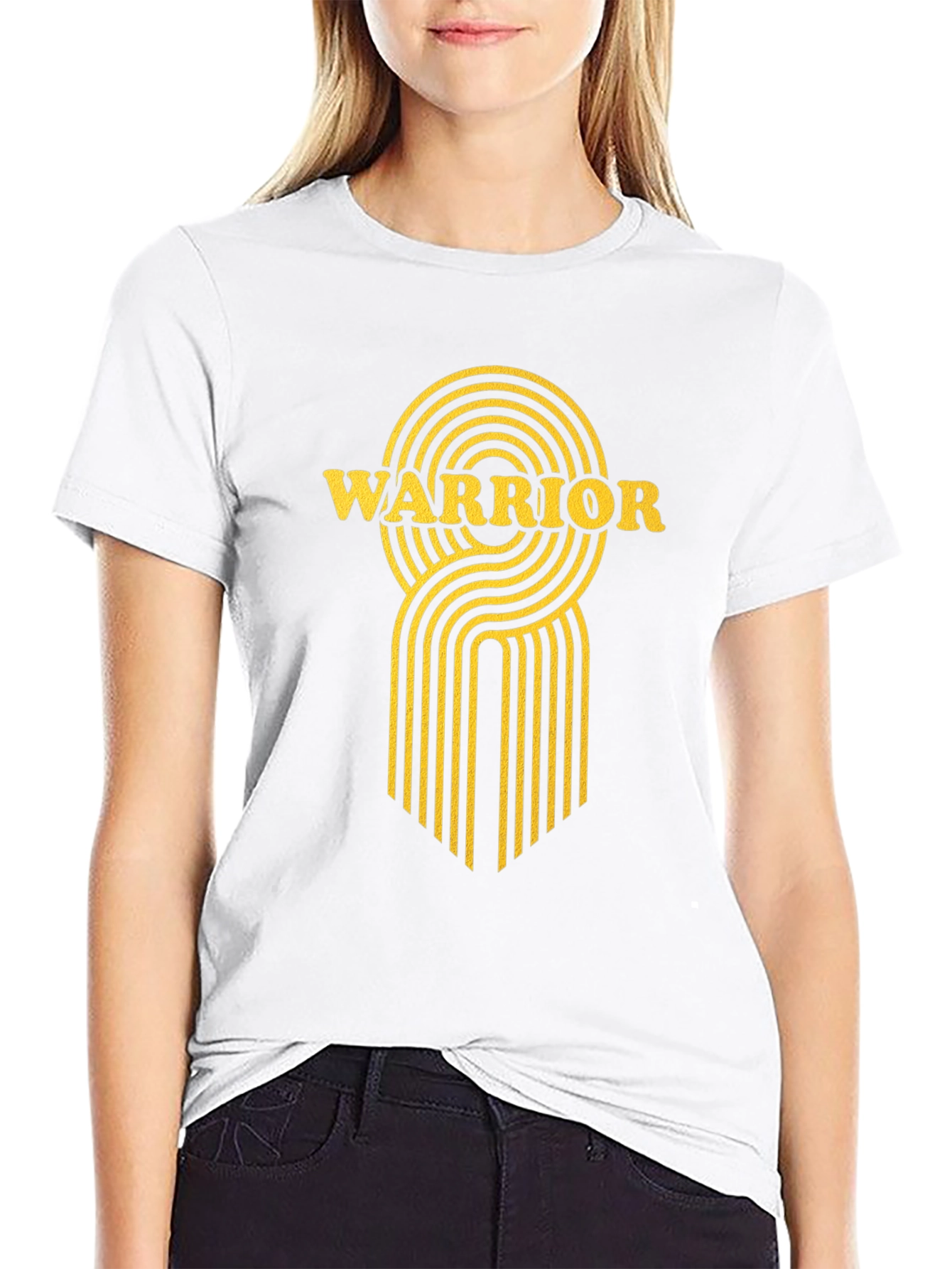 Warrior Graphic Print Black T-Shirt