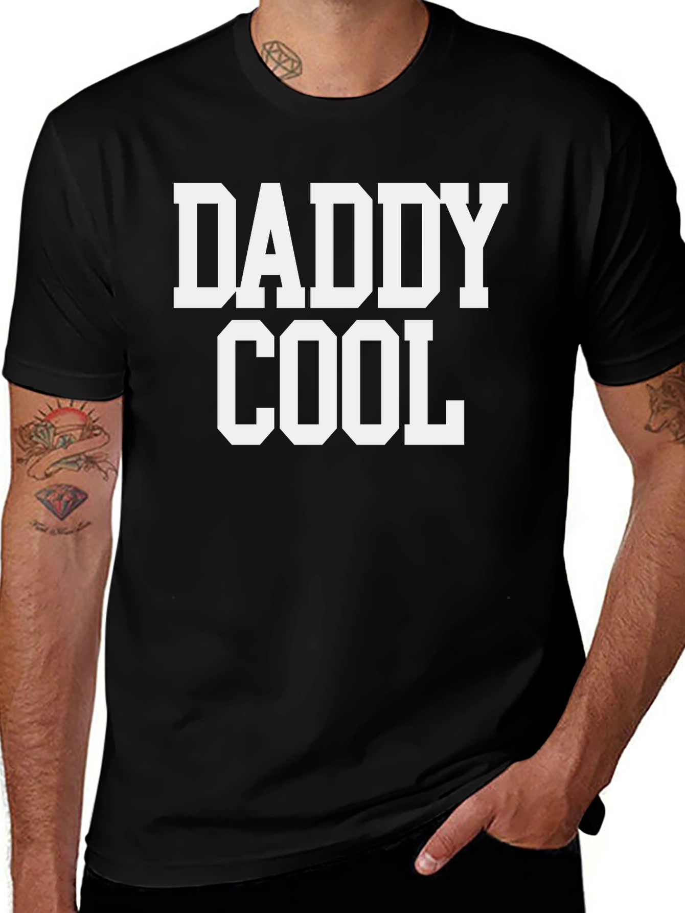 Daddy Cool Graphic Tee - Black Cotton T-Shirt