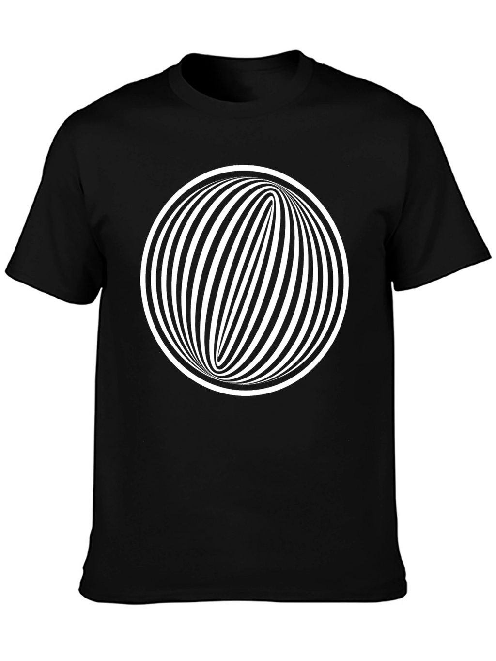 Optical Illusion Graphic Tee - Black Cotton Comfort